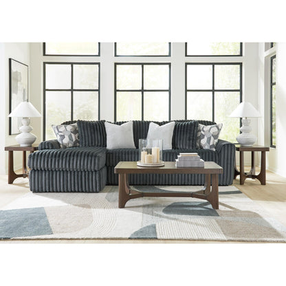Signature Design by Ashley Midnight - Madness 98105S4 2 pc Sectional Sofa Chaise - American Furniture of Slidell
