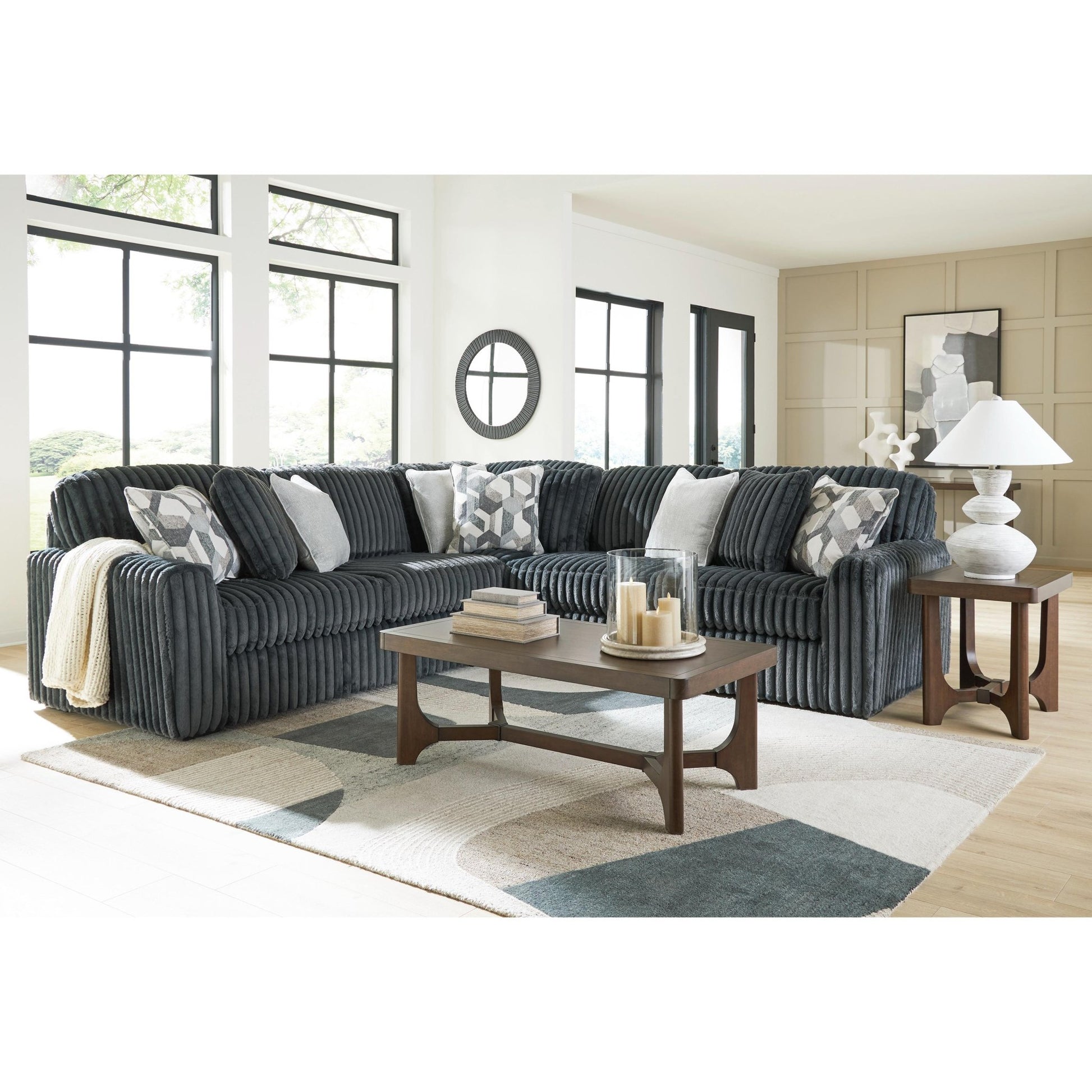 Signature Design by Ashley Midnight - Madness 98105S5 3 pc Sectional - American Furniture of Slidell
