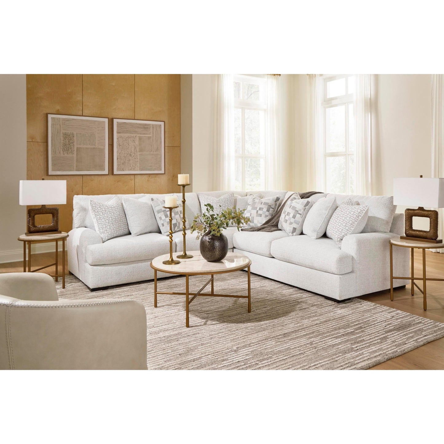 Signature Design by Ashley Misty - Lakes Fabric 3 pc Sectional PC6690655/PC6690677/PC6690656 - American Furniture of Slidell