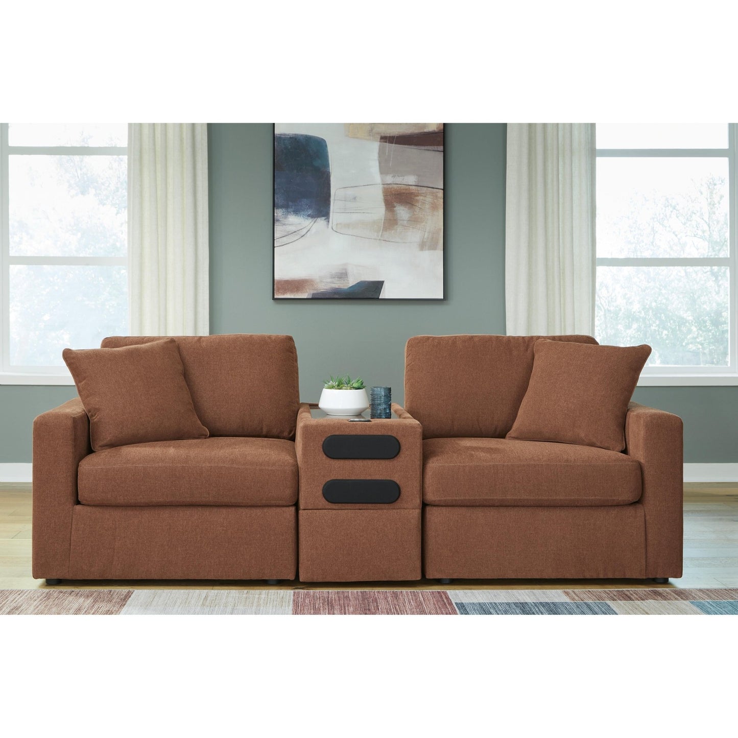 Signature Design by Ashley Modmax 92102S13 3 pc Sectional Loveseat with Audio System - American Furniture of Slidell