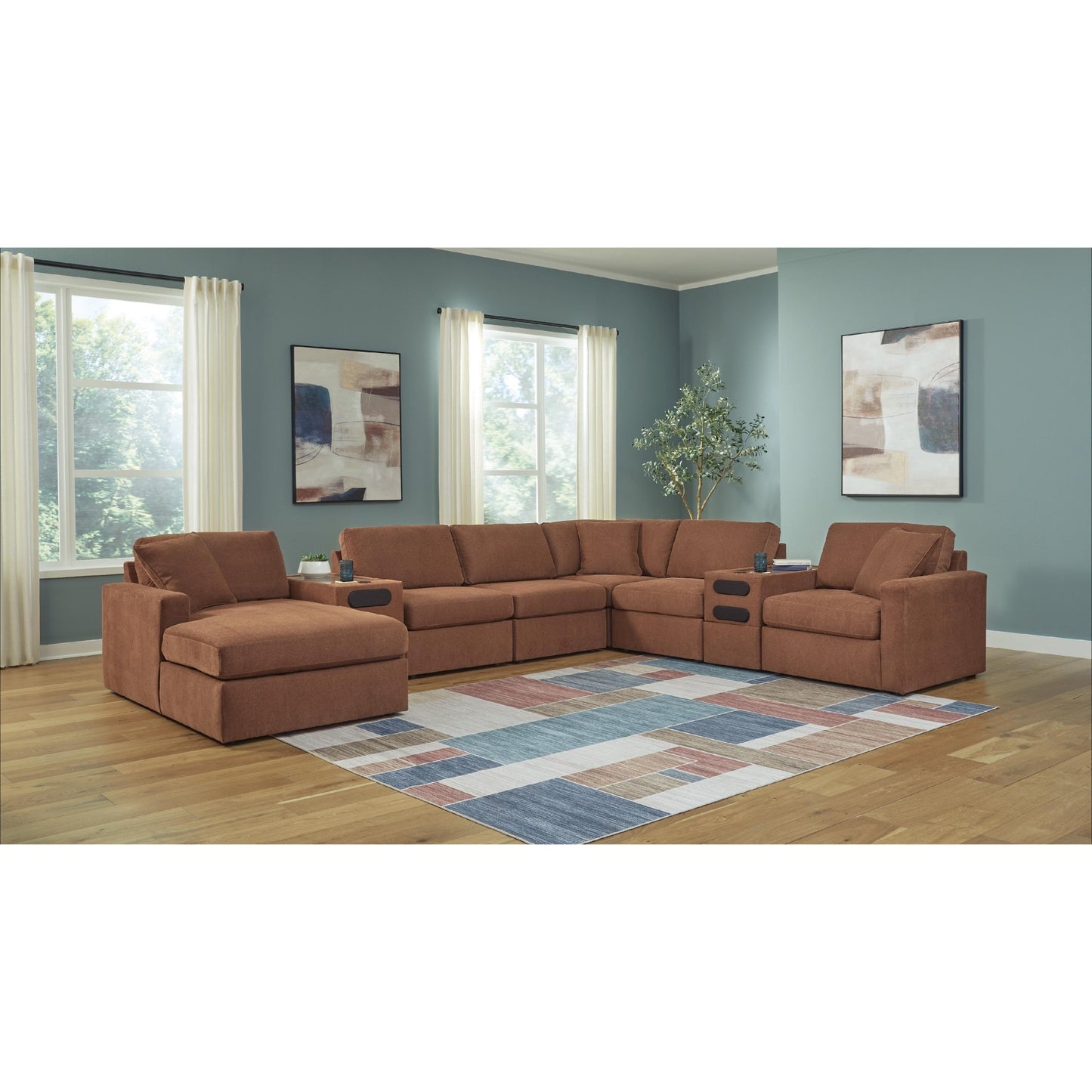Signature Design by Ashley Modmax 92102S47 8 pc Sectional with Chaise and Audio Consoles - American Furniture of Slidell