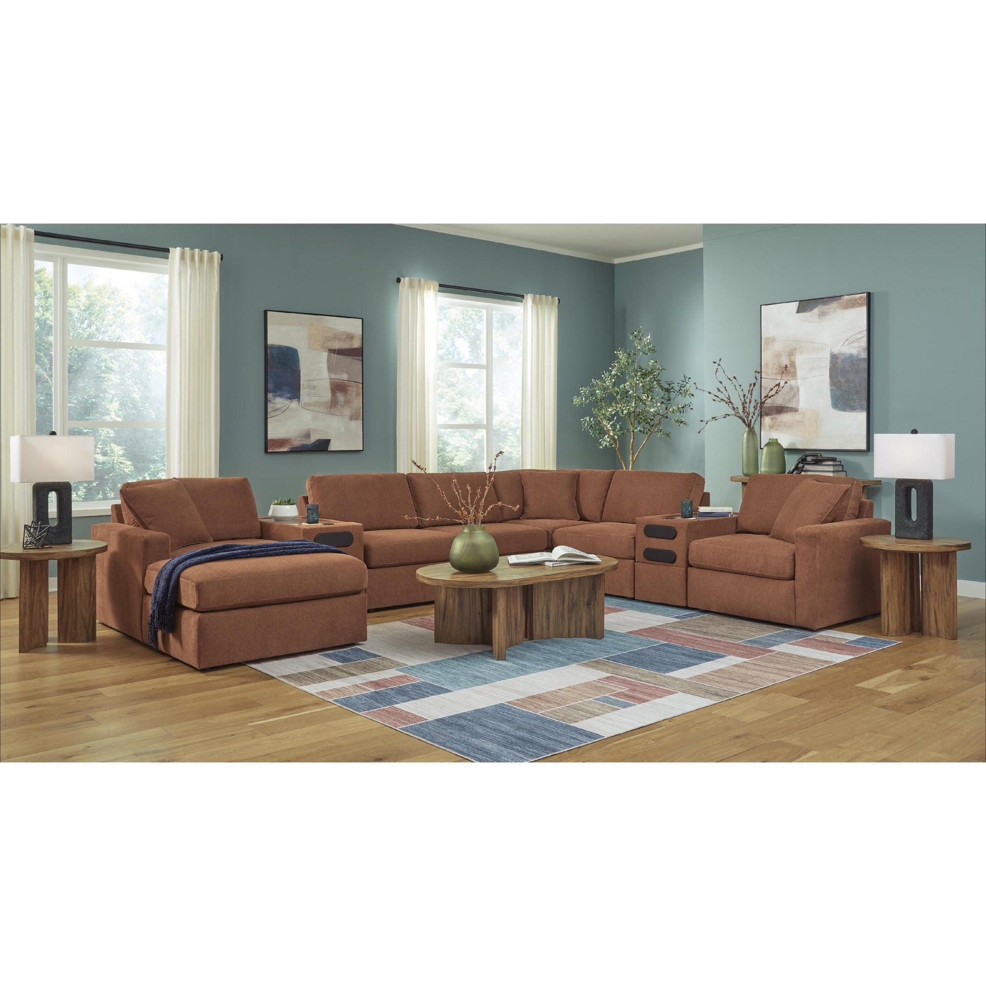 Signature Design by Ashley Modmax 92102S47 8 pc Sectional with Chaise and Audio Consoles - American Furniture of Slidell