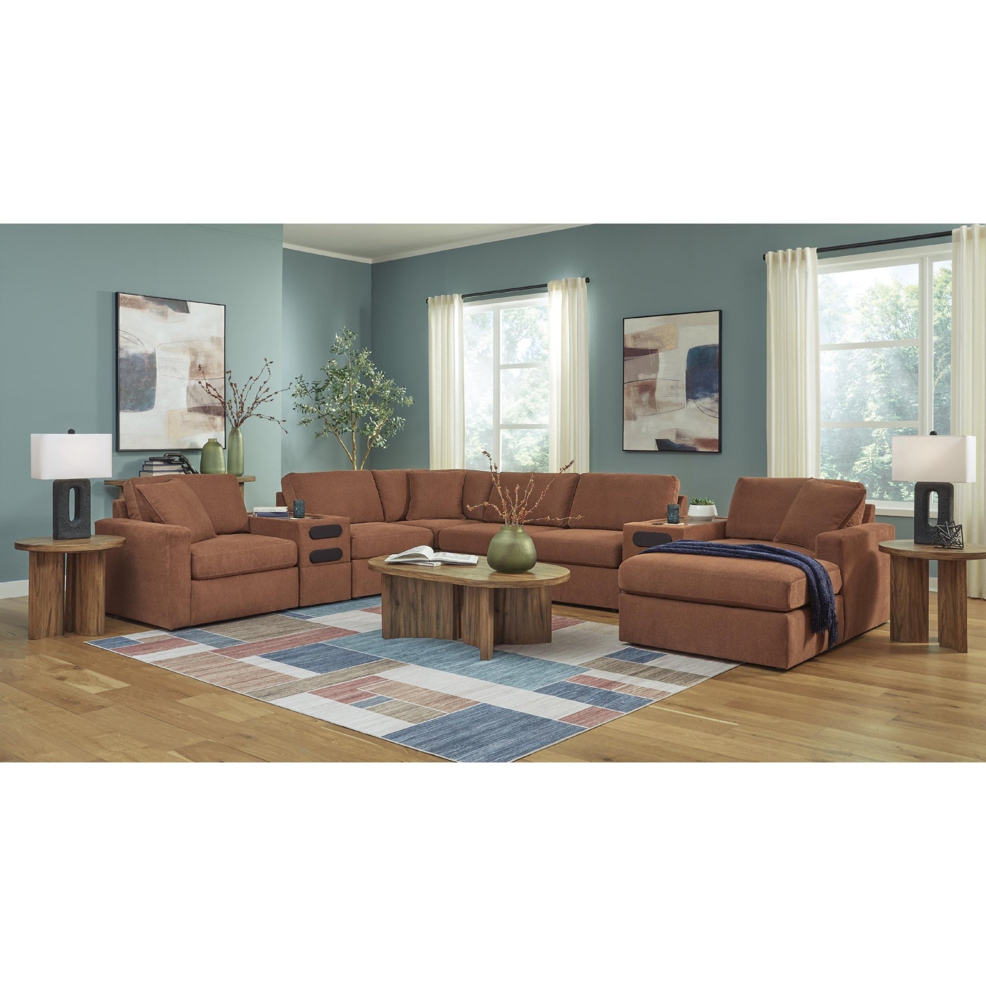 Signature Design by Ashley Modmax 92102S48 8 pc Sectional with Chaise and Audio Consoles - American Furniture of Slidell