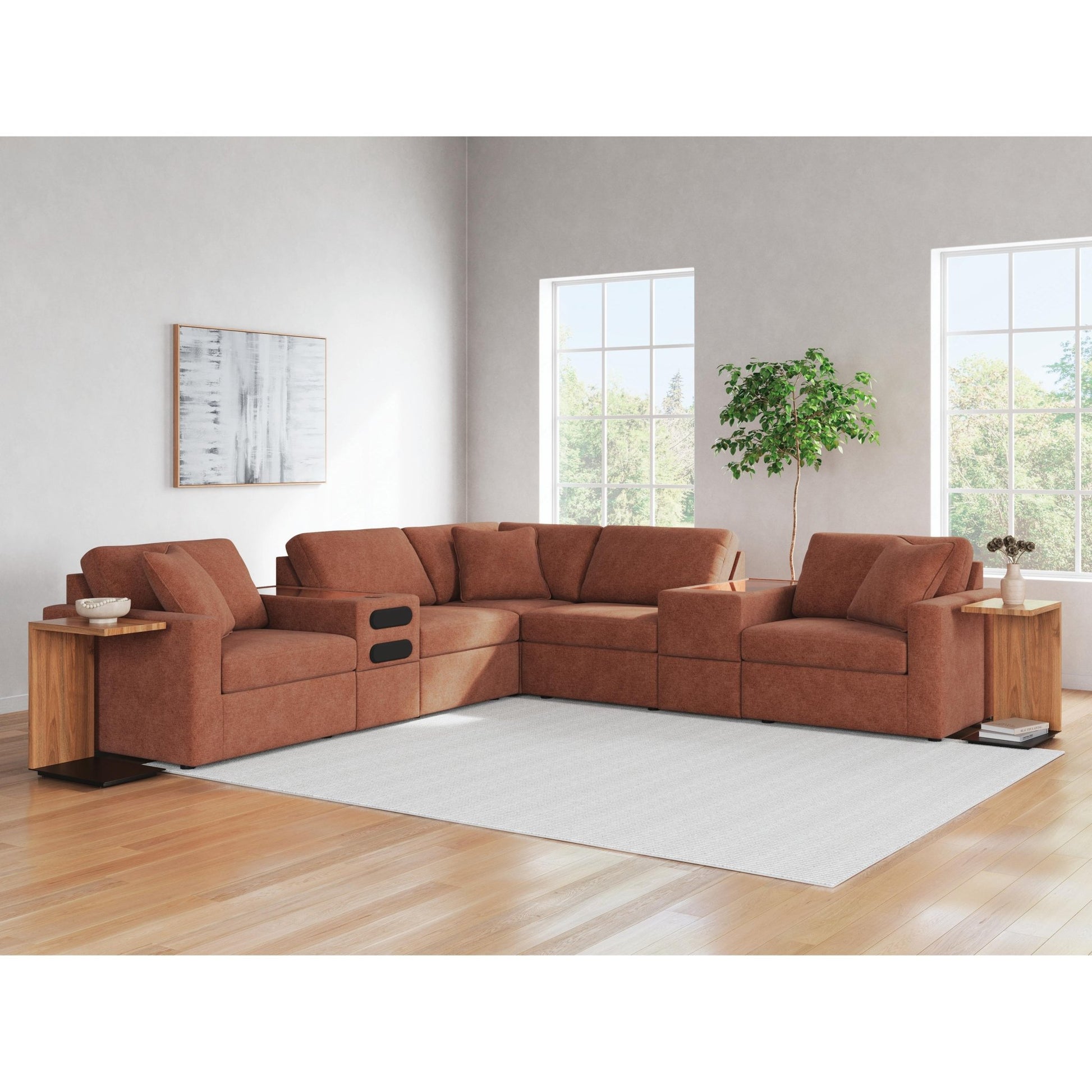 Signature Design by Ashley Modmax 92102S69 7 pc Balanced Sectional with Audio and Storage Consoles - American Furniture of Slidell