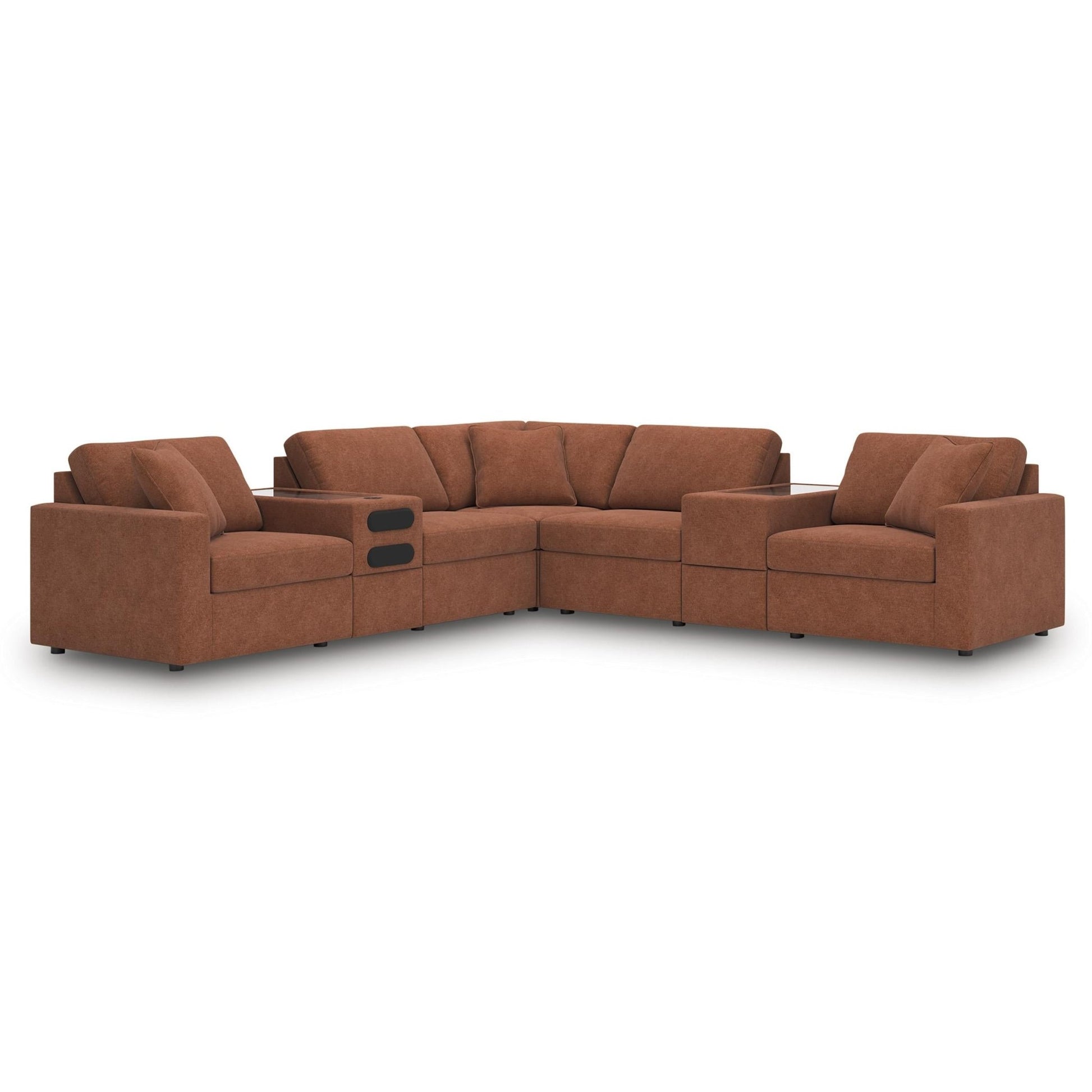 Signature Design by Ashley Modmax 92102S69 7 pc Balanced Sectional with Audio and Storage Consoles - American Furniture of Slidell