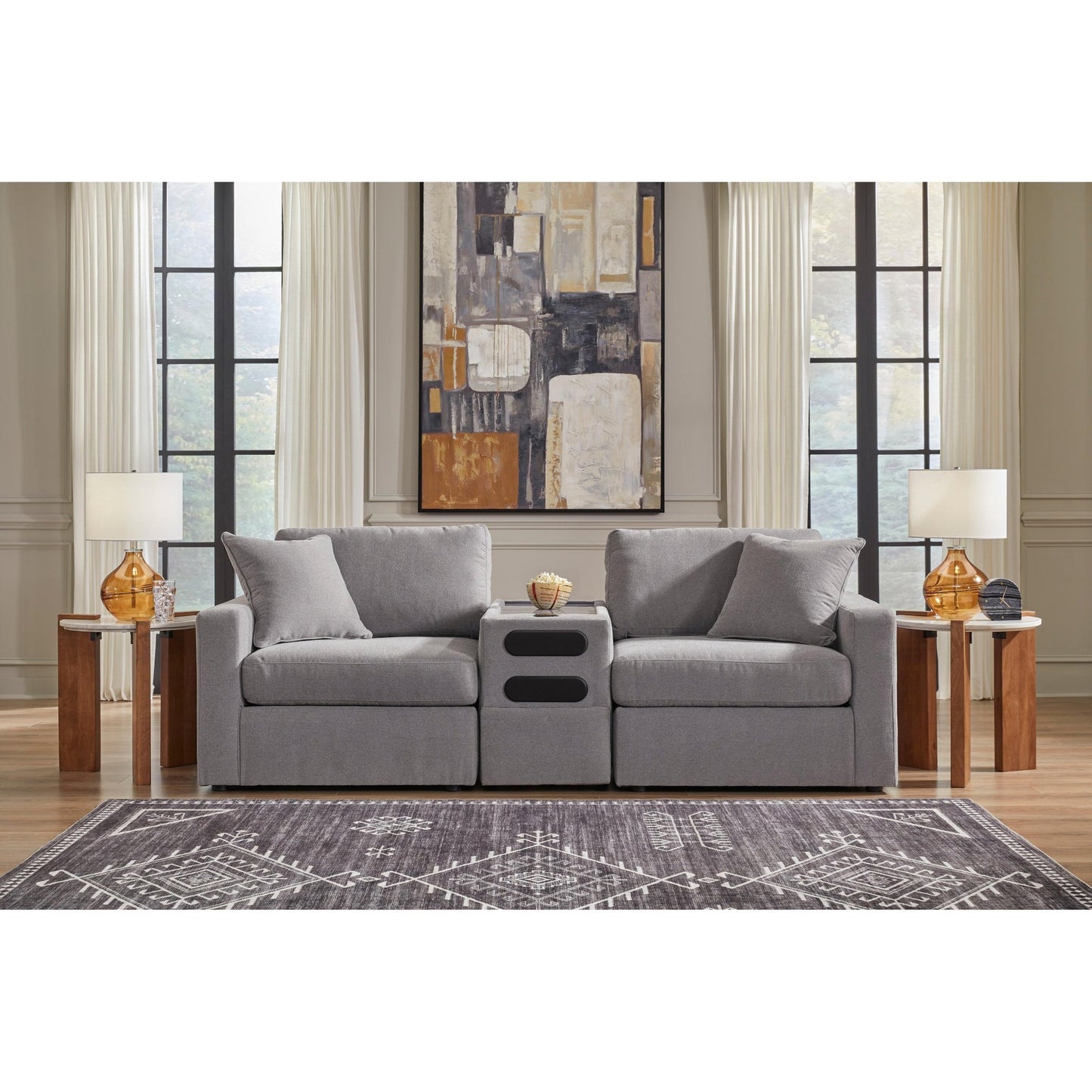 Signature Design by Ashley Modmax 92104S13 3 pc Sectional Loveseat with Audio System - American Furniture of Slidell