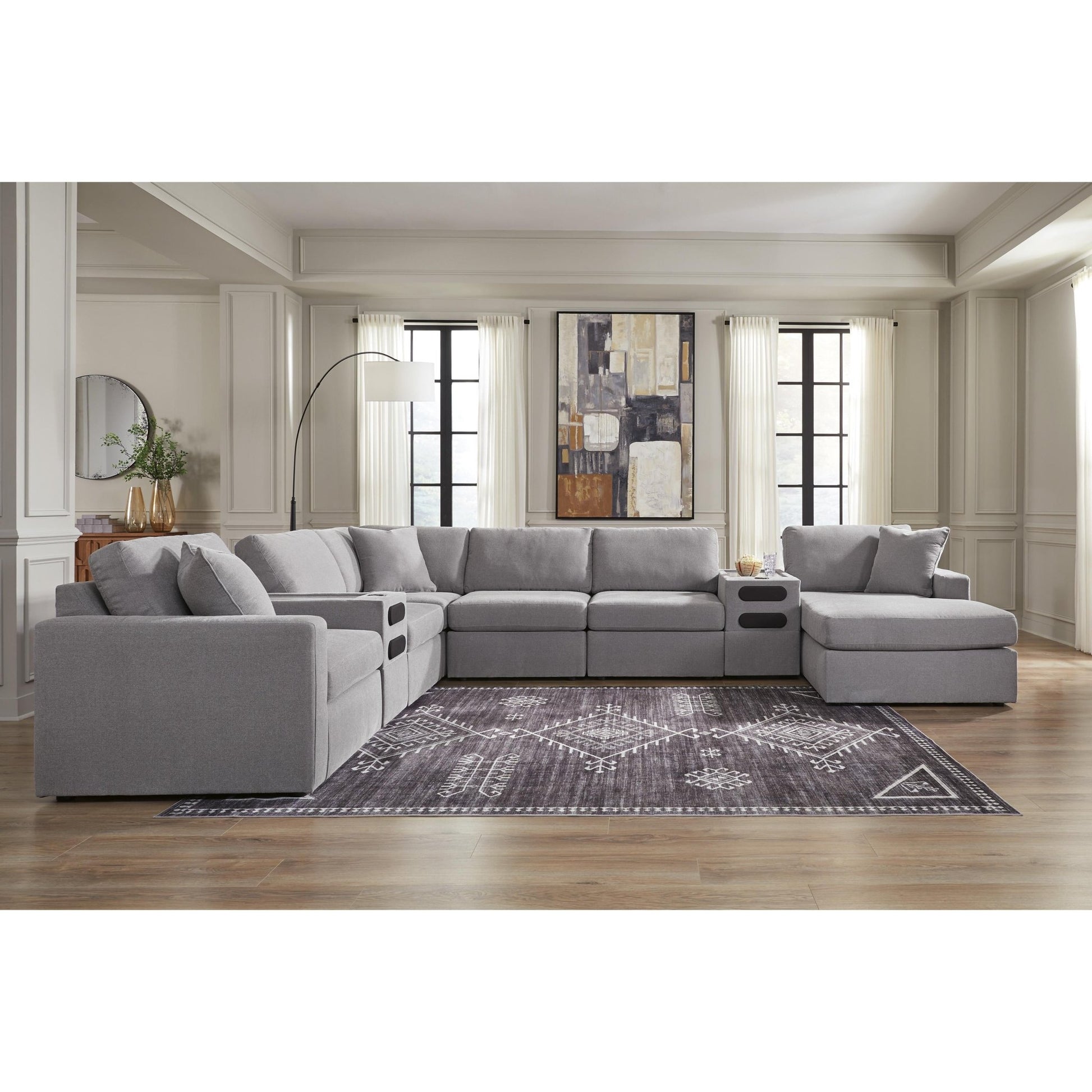 Signature Design by Ashley Modmax 92104S48 8 pc Sectional with Audio System and Chaise - American Furniture of Slidell