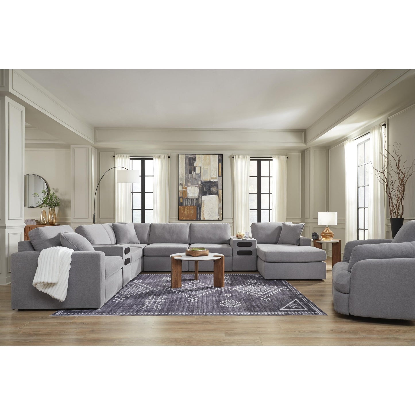 Signature Design by Ashley Modmax 92104S48 8 pc Sectional with Audio System and Chaise - American Furniture of Slidell