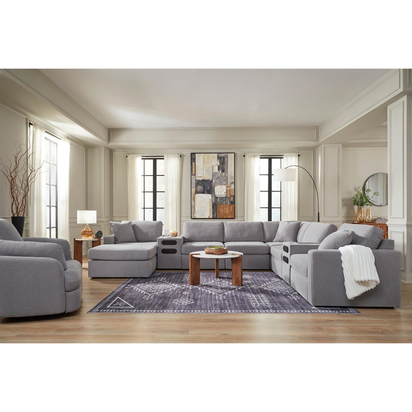 Signature Design by Ashley Modmax 92104S49 8 pc Sectional with Audio System and Chaise - American Furniture of Slidell
