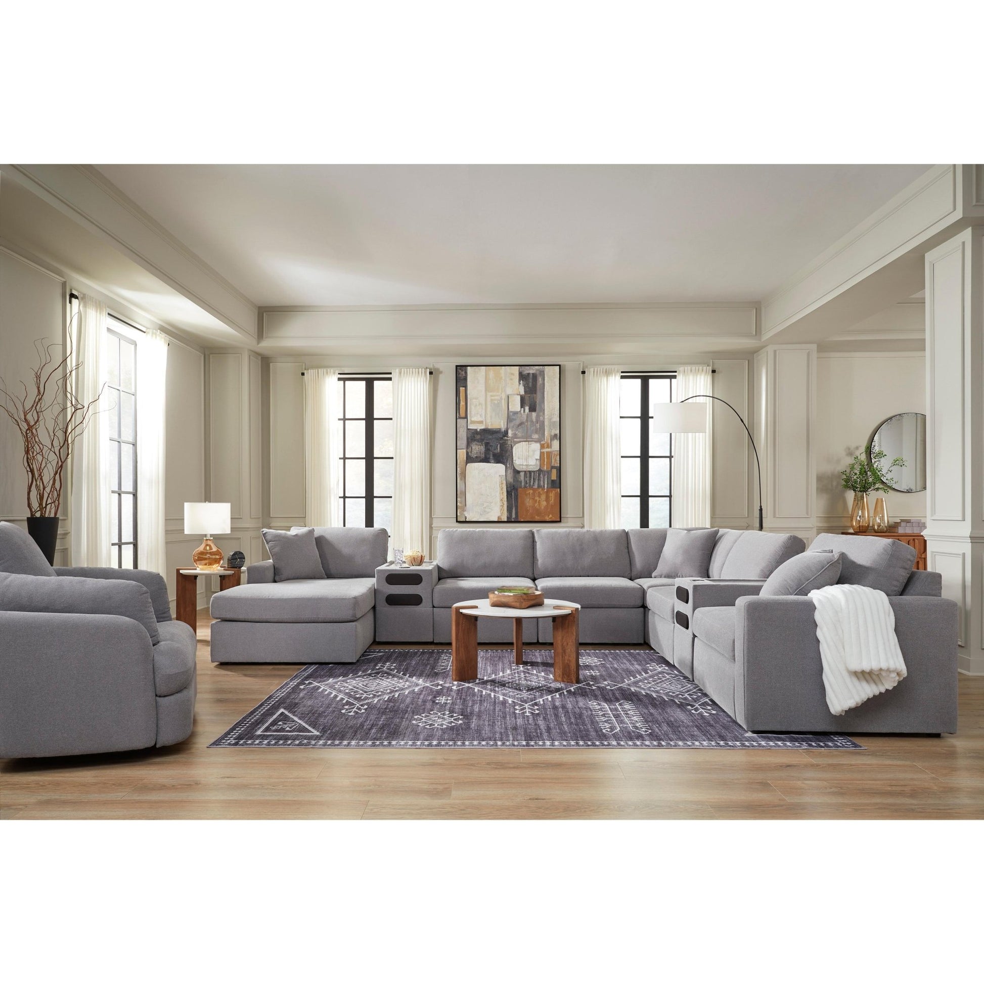Signature Design by Ashley Modmax 92104S49 8 pc Sectional with Audio System and Chaise - American Furniture of Slidell