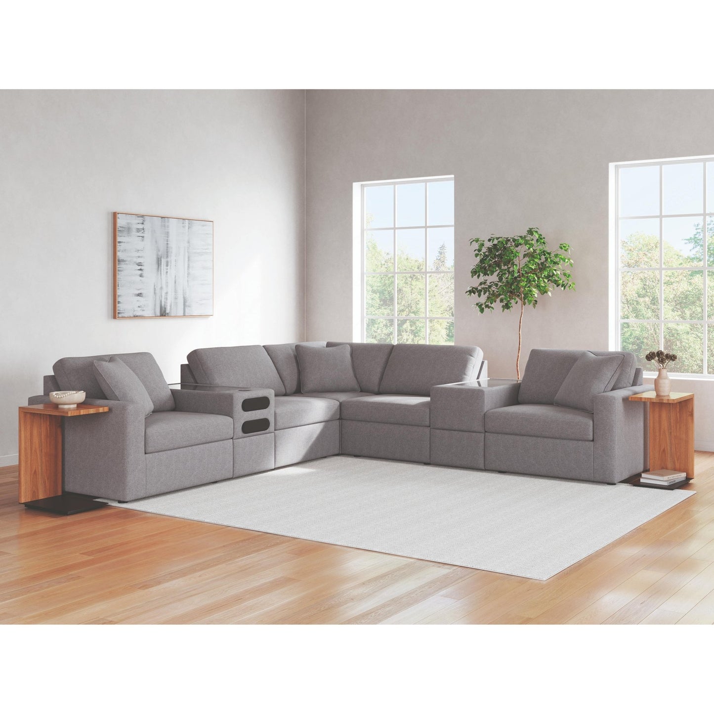 Signature Design by Ashley Modmax 92104S69 7 pc Balanced Sectional with Audio and Storage Consoles - American Furniture of Slidell