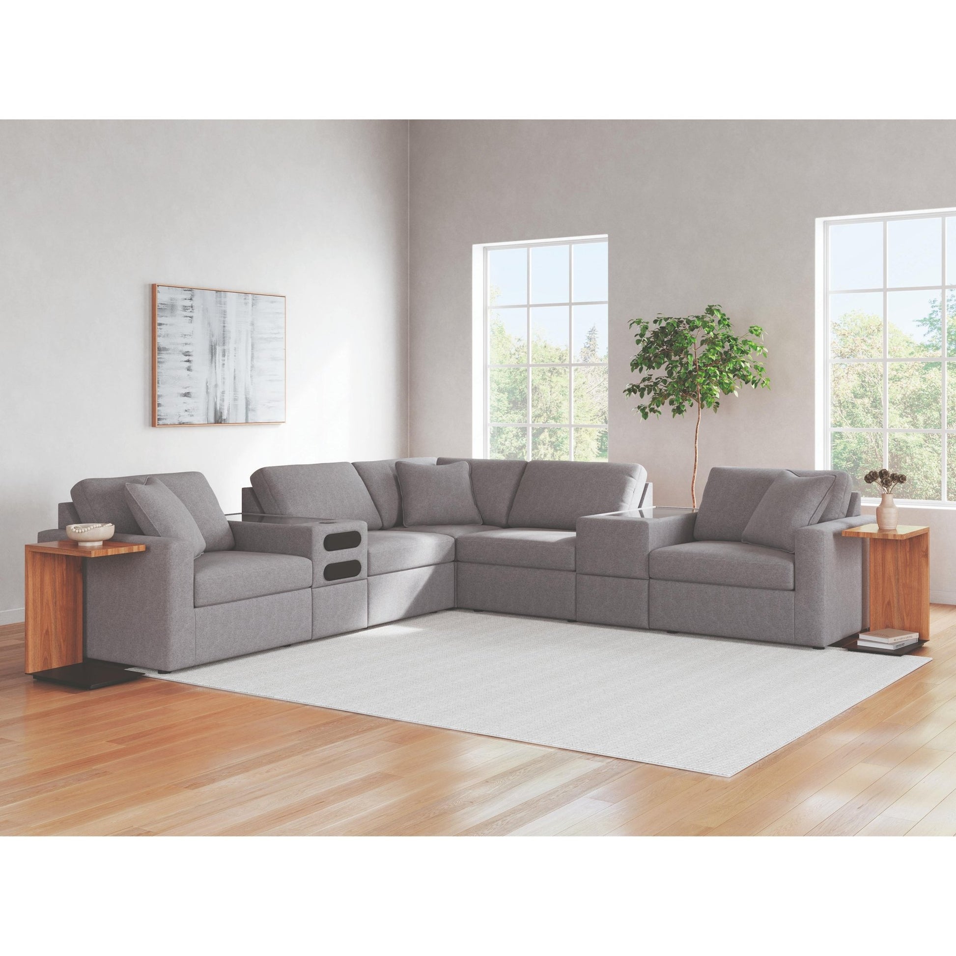 Signature Design by Ashley Modmax 92104S69 7 pc Balanced Sectional with Audio and Storage Consoles - American Furniture of Slidell
