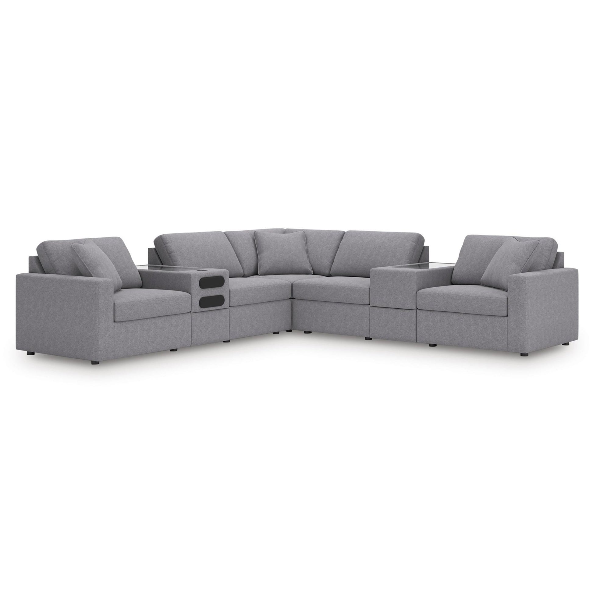 Signature Design by Ashley Modmax 92104S69 7 pc Balanced Sectional with Audio and Storage Consoles - American Furniture of Slidell
