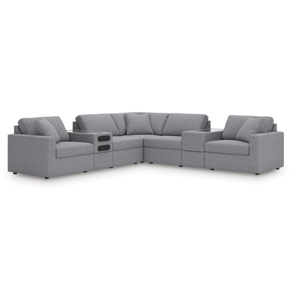 Signature Design by Ashley Modmax 92104S69 7 pc Balanced Sectional with Audio and Storage Consoles - American Furniture of Slidell