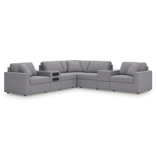 Signature Design by Ashley Modmax 92104S69 7 pc Balanced Sectional with Audio and Storage Consoles - American Furniture of Slidell