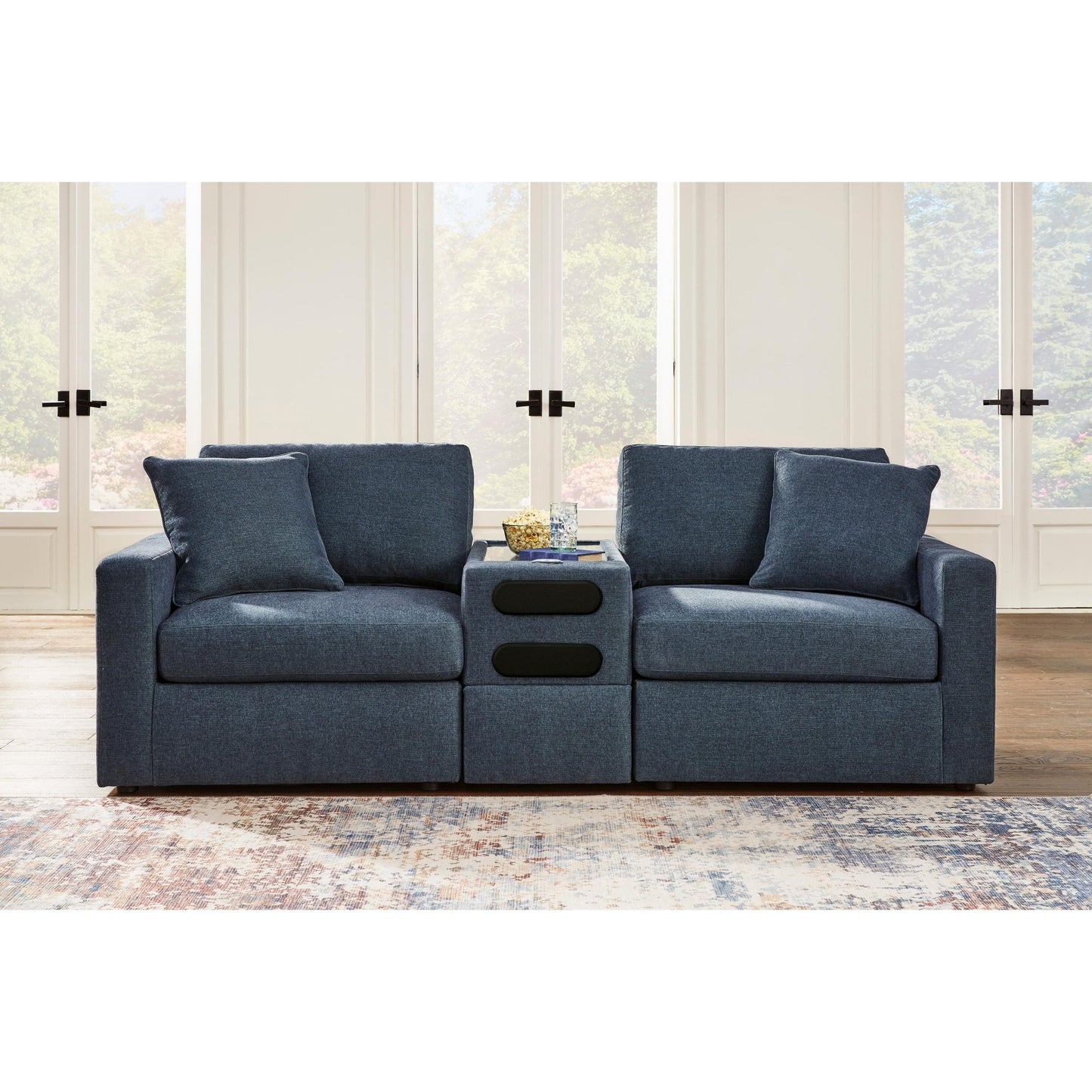Signature Design by Ashley Modmax 92121S13 3 pc Sectional Loveseat with Audio System - American Furniture of Slidell