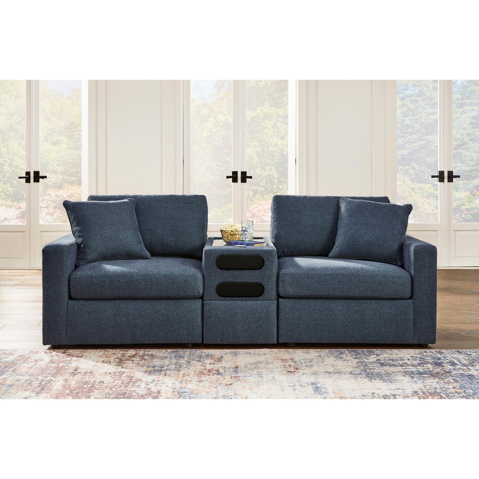 Signature Design by Ashley Modmax 92121S13 3 pc Sectional Loveseat with Audio System - American Furniture of Slidell