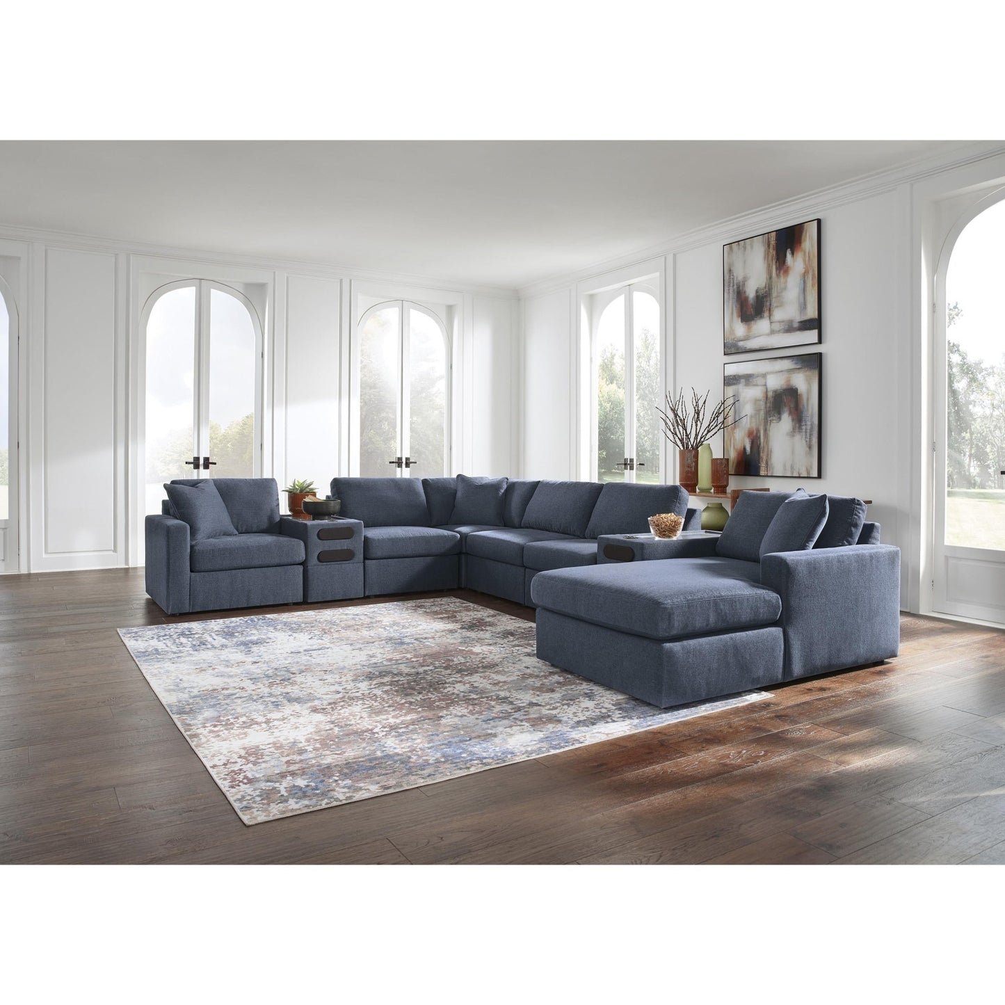 Signature Design by Ashley Modmax 92121S48 8 pc Sectional with Chaise and Audio Consoles - American Furniture of Slidell