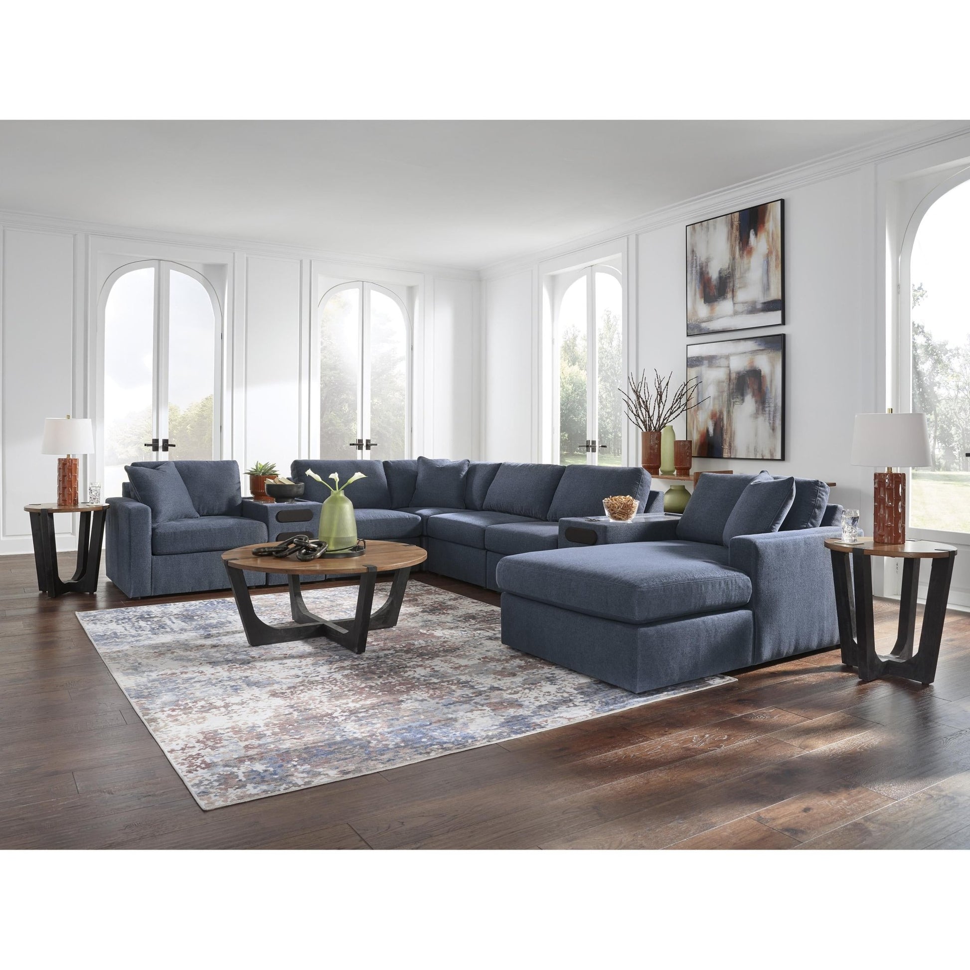 Signature Design by Ashley Modmax 92121S48 8 pc Sectional with Chaise and Audio Consoles - American Furniture of Slidell