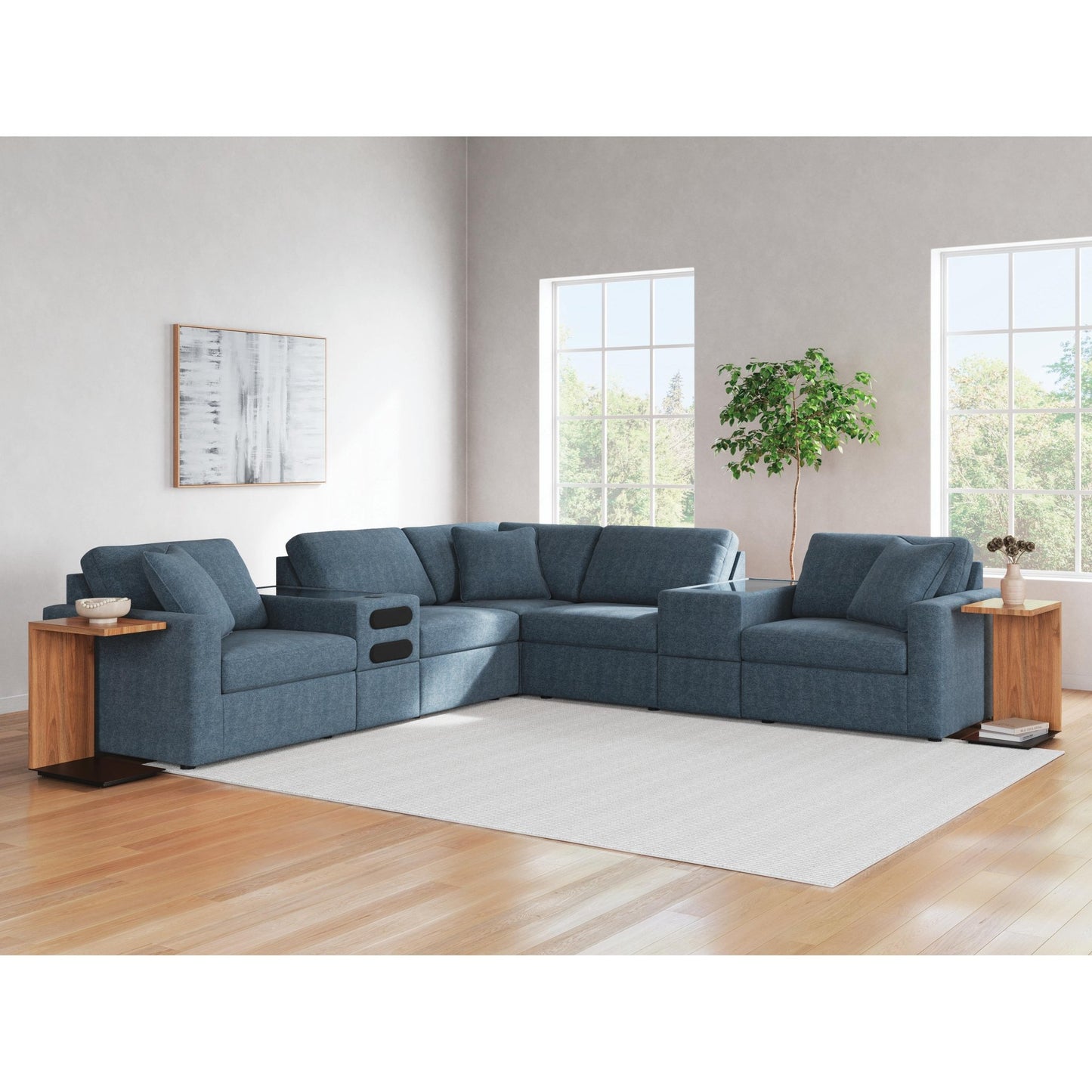 Signature Design by Ashley Modmax 92121S69 7 pc Balanced Sectional with Audio and Storage Consoles - American Furniture of Slidell