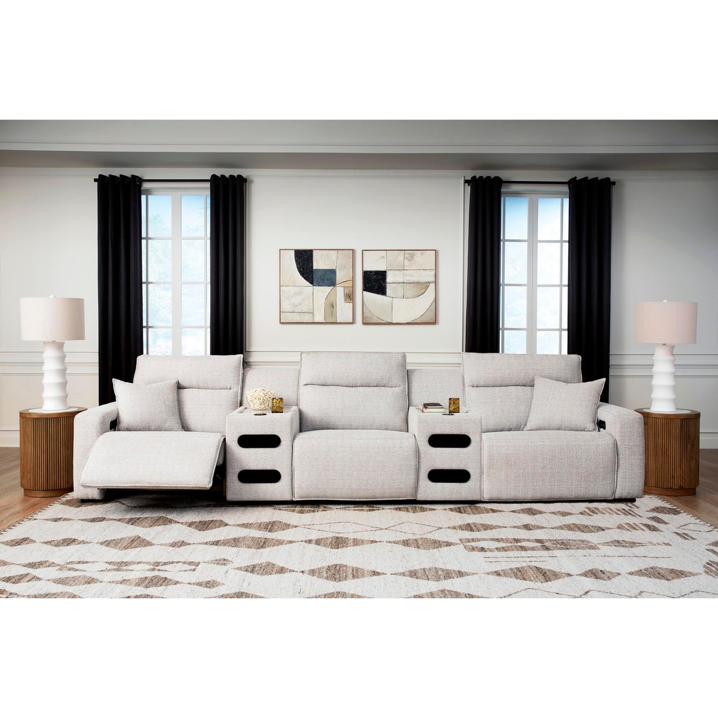 Signature Design by Ashley ModMax II 65907S13 5 pc Power Reclining Sectional with Audio Consoles - American Furniture of Slidell