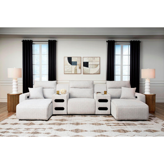 Signature Design by Ashley ModMax II 65907S15 5 pc Power Reclining Sectional with Chaise and Audio Consoles - American Furniture of Slidell