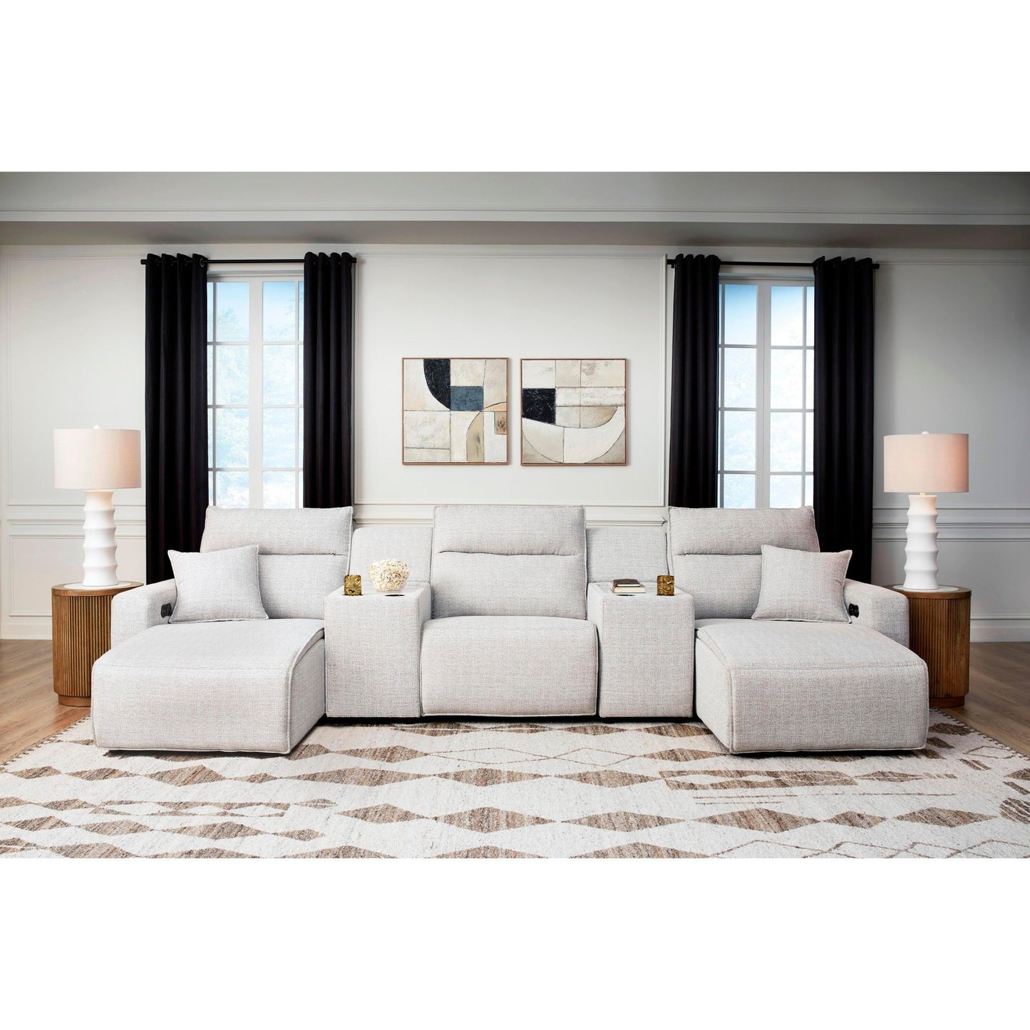 Signature Design by Ashley ModMax II 65907S16 5 pc Power Reclining Sectional with Chaise and Consoles - American Furniture of Slidell