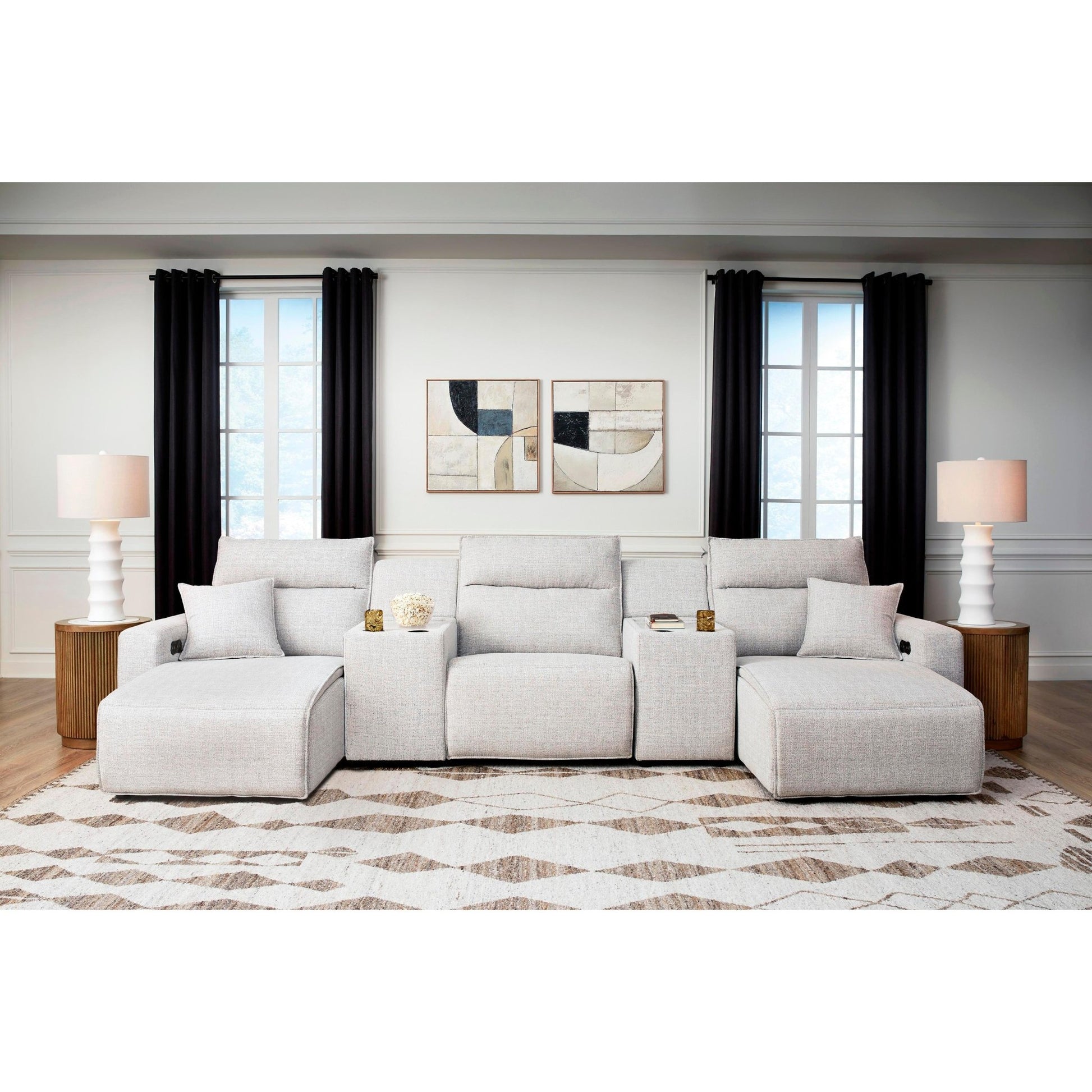 Signature Design by Ashley ModMax II 65907S16 5 pc Power Reclining Sectional with Chaise and Consoles - American Furniture of Slidell