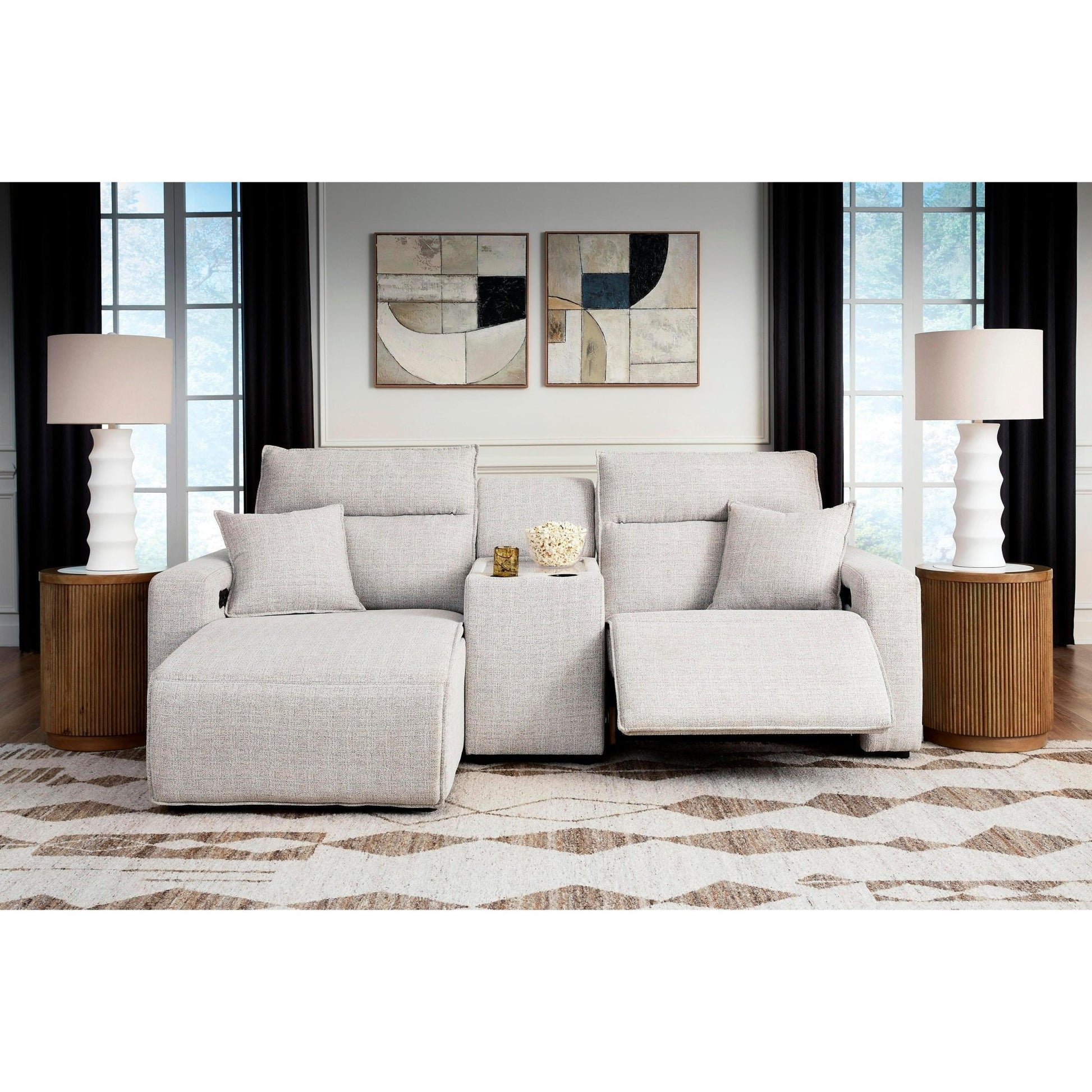 Signature Design by Ashley ModMax II 65907S17 3 pc Power Reclining Sectional with Chaise and Console - American Furniture of Slidell