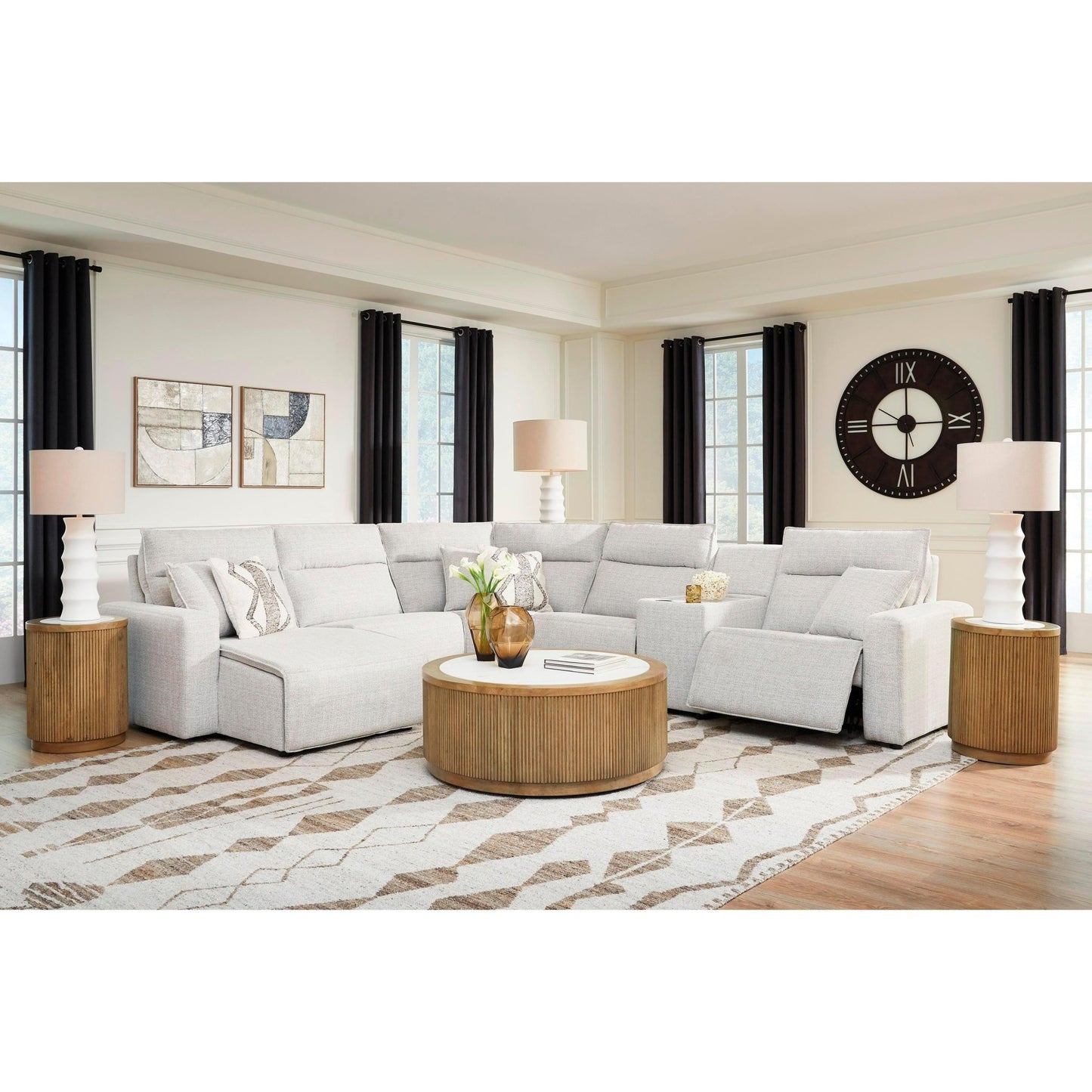 Signature Design by Ashley ModMax II 65907S19 6 pc Power Reclining Sectional with Chaise and Console - American Furniture of Slidell
