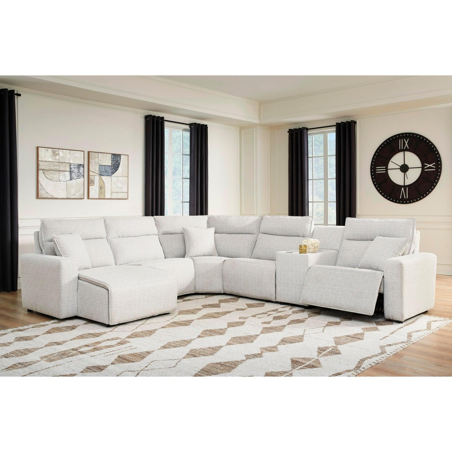 Signature Design by Ashley ModMax II 65907S19 6 pc Power Reclining Sectional with Chaise and Console - American Furniture of Slidell