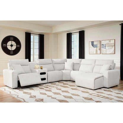 Signature Design by Ashley ModMax II 65907S28 6 pc Reclining Sectional with Chaise and Audio Console - American Furniture of Slidell