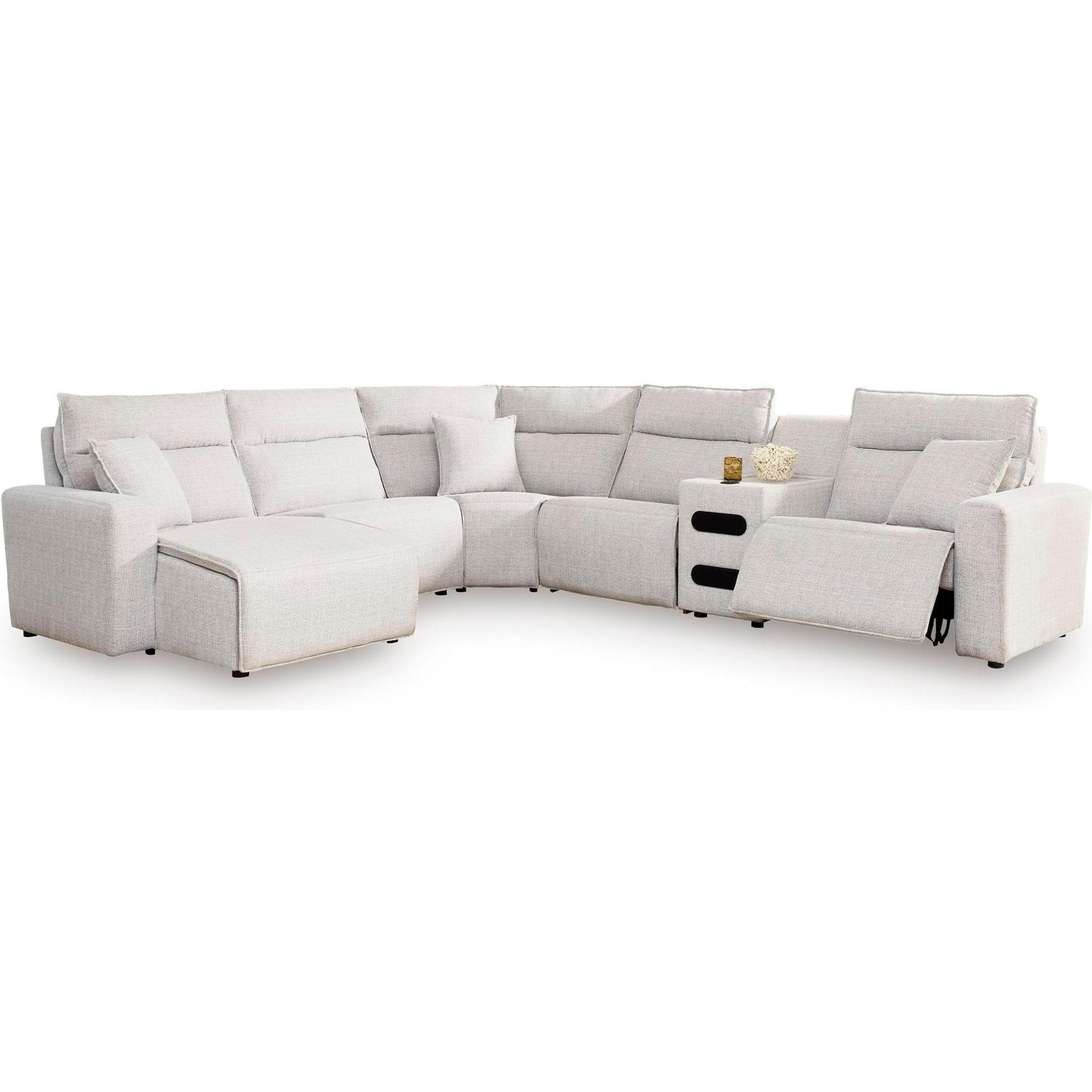 Signature Design by Ashley ModMax II 65907S29 6 pc Reclining Sectional with Chaise and Audio Console - American Furniture of Slidell