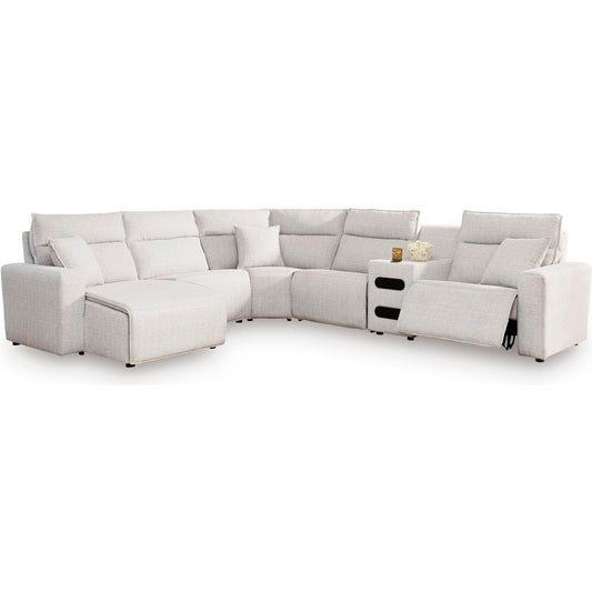 Signature Design by Ashley ModMax II 65907S29 6 pc Reclining Sectional with Chaise and Audio Console - American Furniture of Slidell