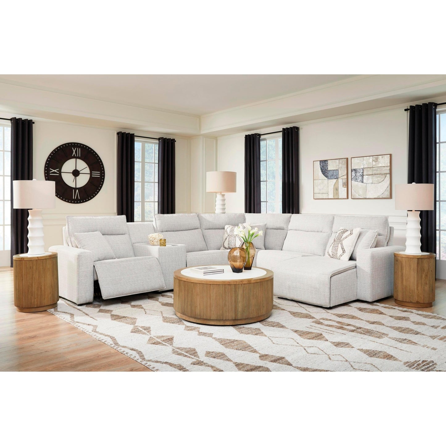 Signature Design by Ashley ModMax II 65907S6 6 pc Power Reclining Sectional with Chaise and Console - American Furniture of Slidell