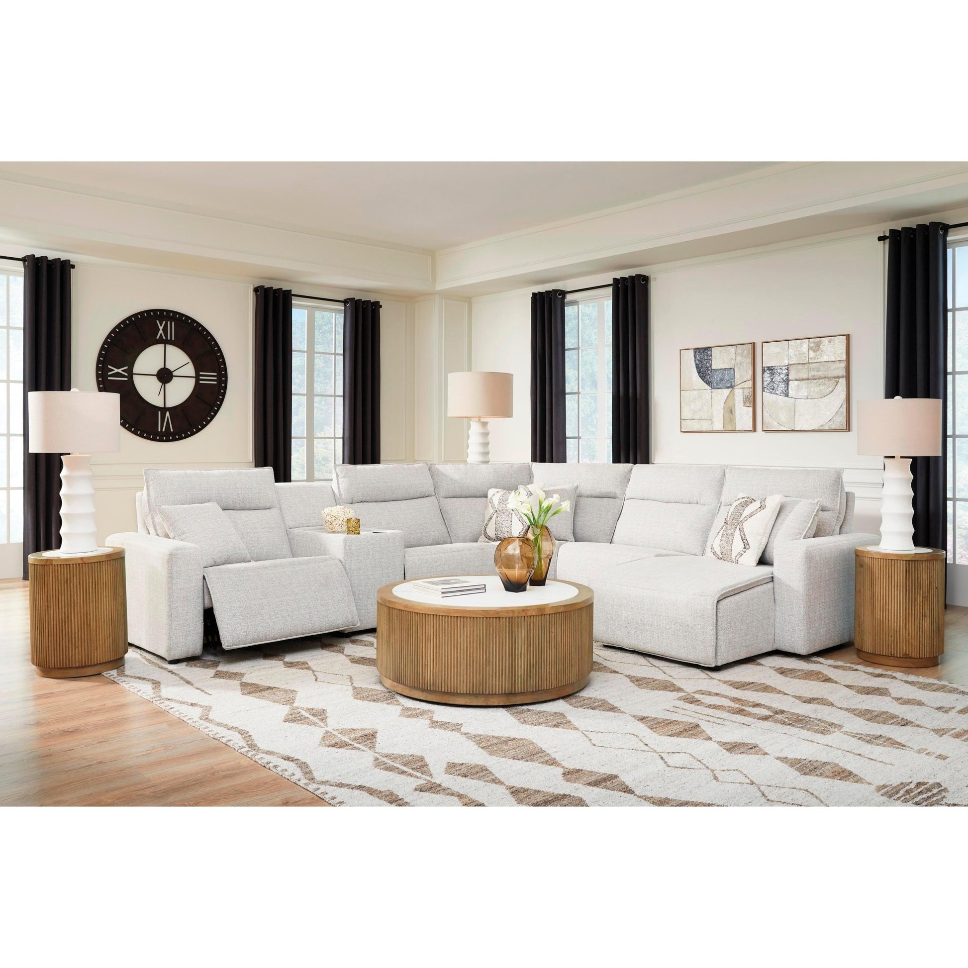 Signature Design by Ashley ModMax II 65907S6 6 pc Power Reclining Sectional with Chaise and Console - American Furniture of Slidell