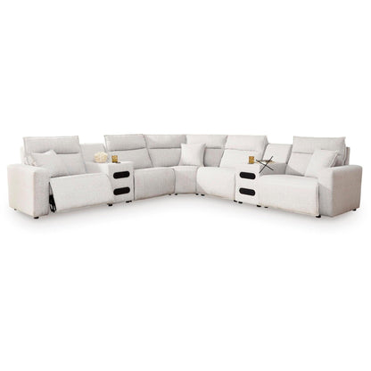 Signature Design by Ashley ModMax II 65907S9 7 pc Power Reclining Sectional with Chaise and Audio Consoles - American Furniture of Slidell