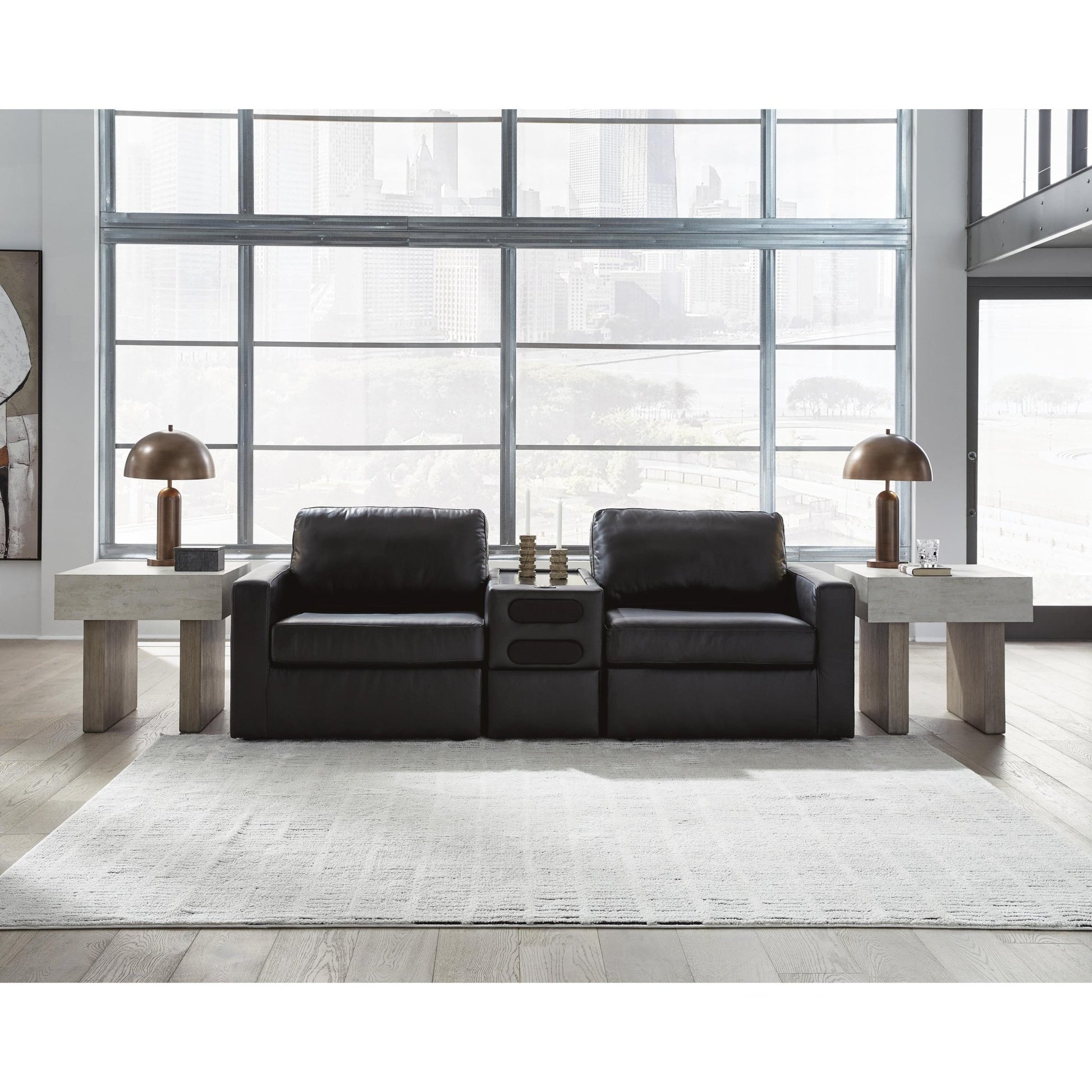 Signature Design by Ashley ModMax II 74305S13 3 pc Sectional Loveseat with Audio Console - American Furniture of Slidell