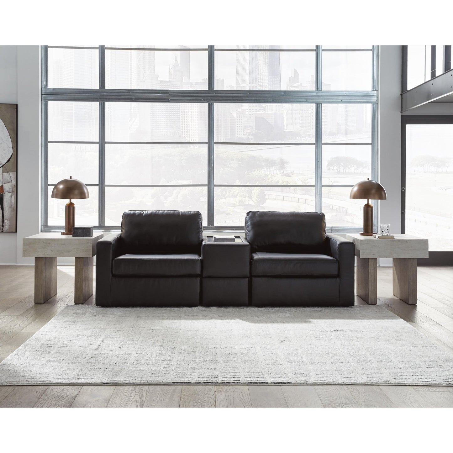 Signature Design by Ashley ModMax II 74305S3 3 pc Sectional Sofa with Storage Console - American Furniture of Slidell