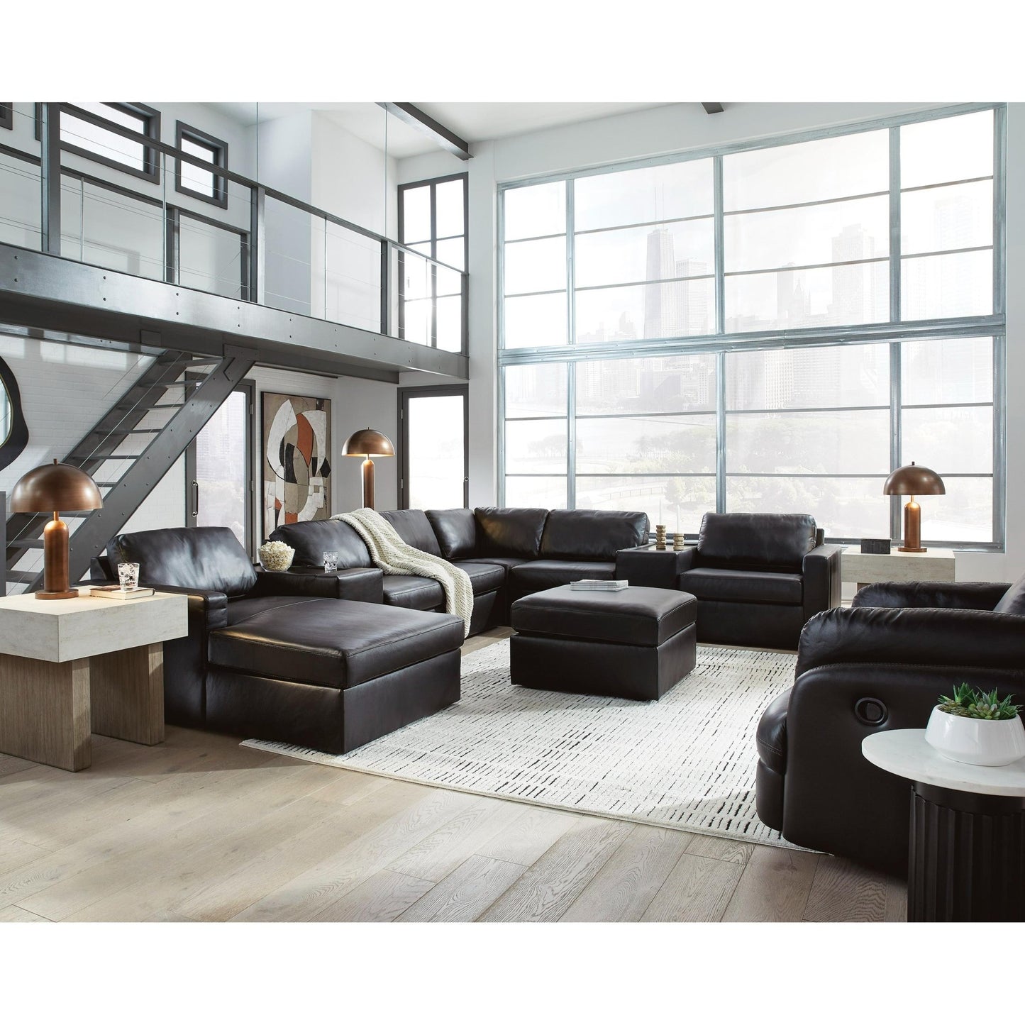 Signature Design by Ashley ModMax II 74305S43 8 pc Sectional with Chaise and Storage Consoles - American Furniture of Slidell