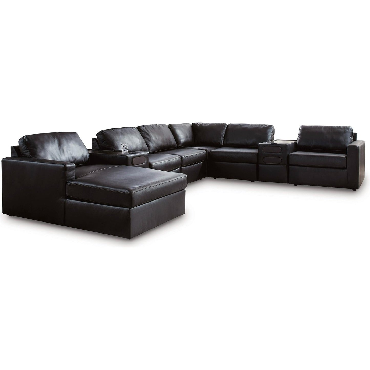 Signature Design by Ashley ModMax II 74305S47 8 pc Sectional with Chaise and Audio Consoles - American Furniture of Slidell
