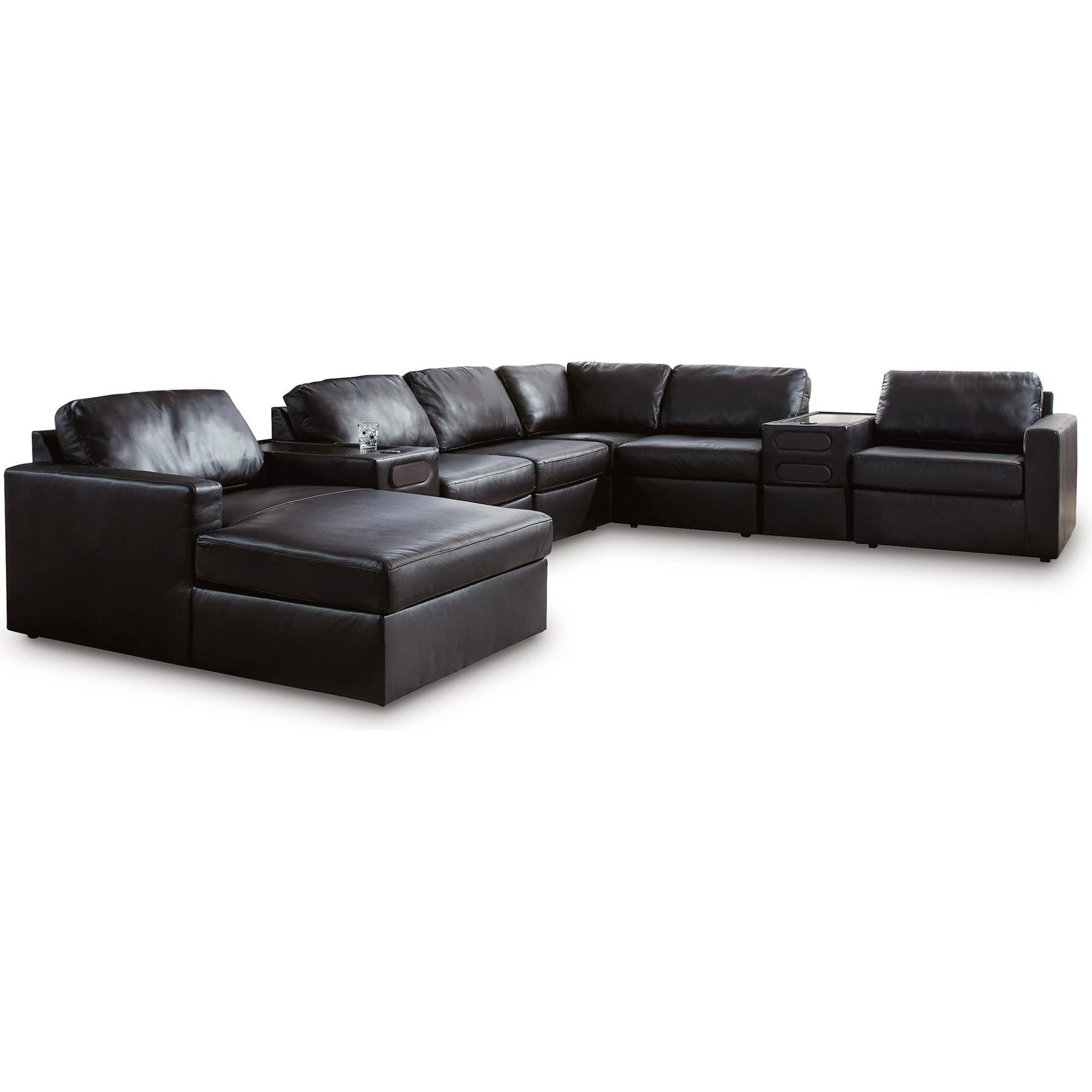Signature Design by Ashley ModMax II 74305S47 8 pc Sectional with Chaise and Audio Consoles - American Furniture of Slidell