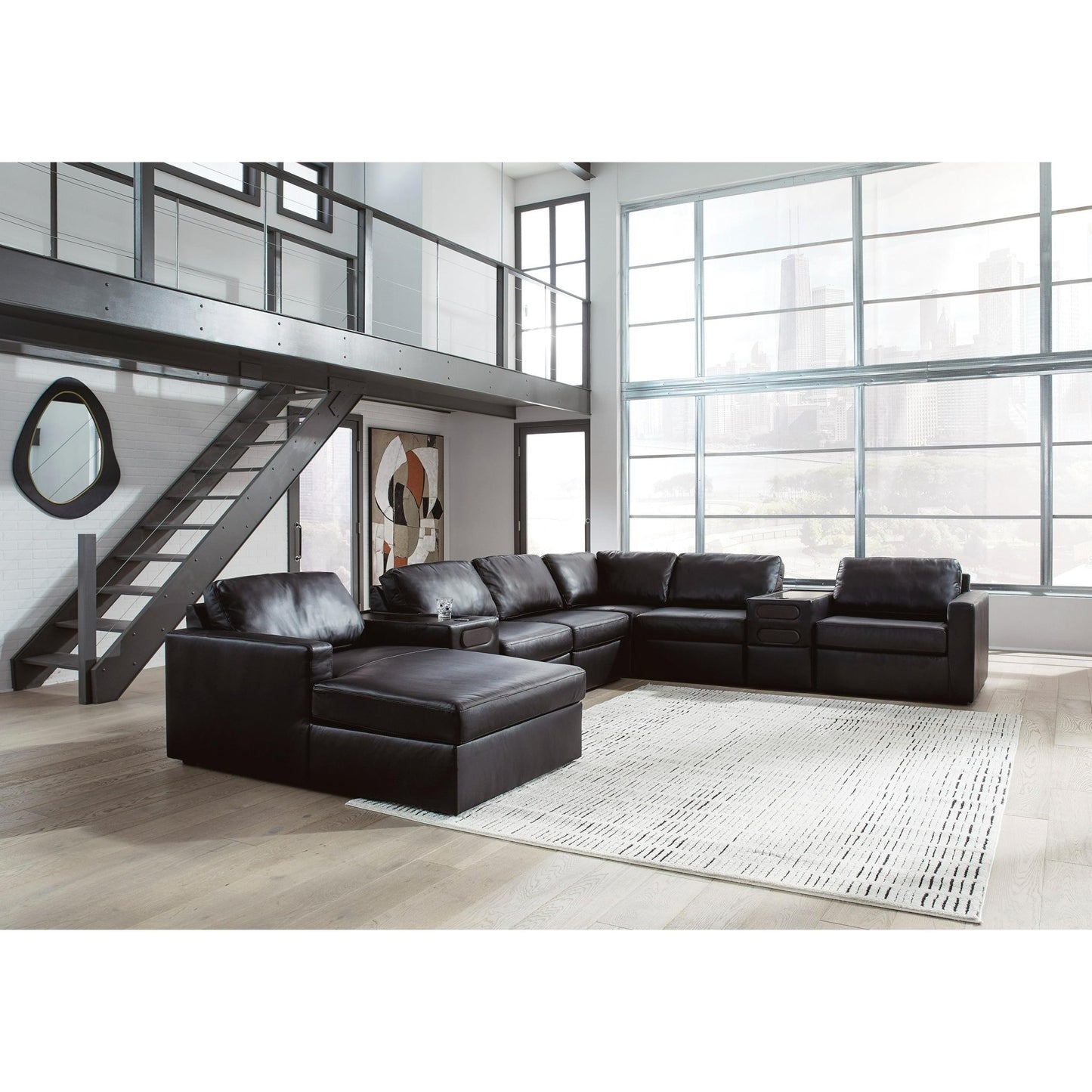Signature Design by Ashley ModMax II 74305S47 8 pc Sectional with Chaise and Audio Consoles - American Furniture of Slidell