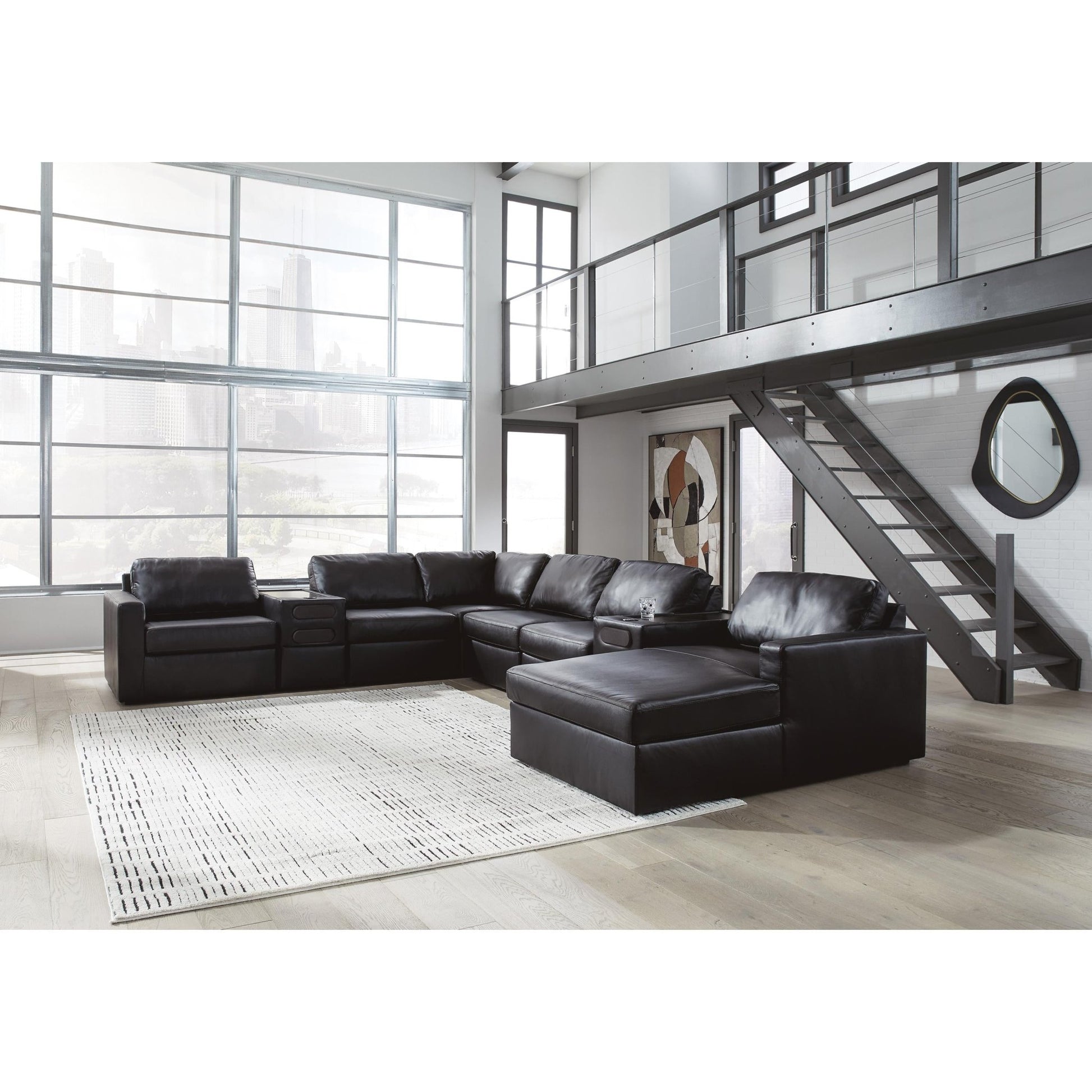 Signature Design by Ashley ModMax II 74305S48 8 pc Sectional with Chaise and Audio Consoles - American Furniture of Slidell