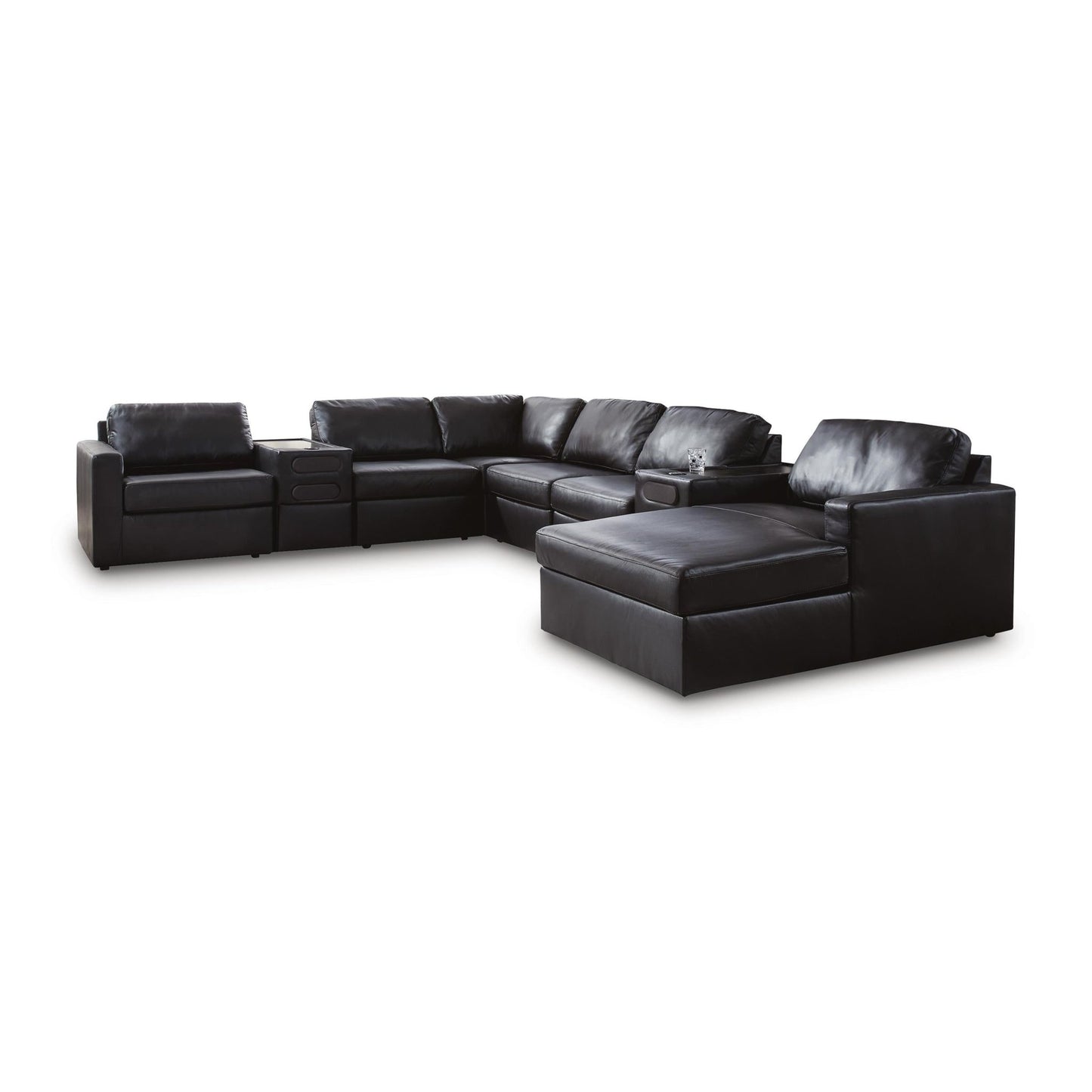 Signature Design by Ashley ModMax II 74305S48 8 pc Sectional with Chaise and Audio Consoles - American Furniture of Slidell
