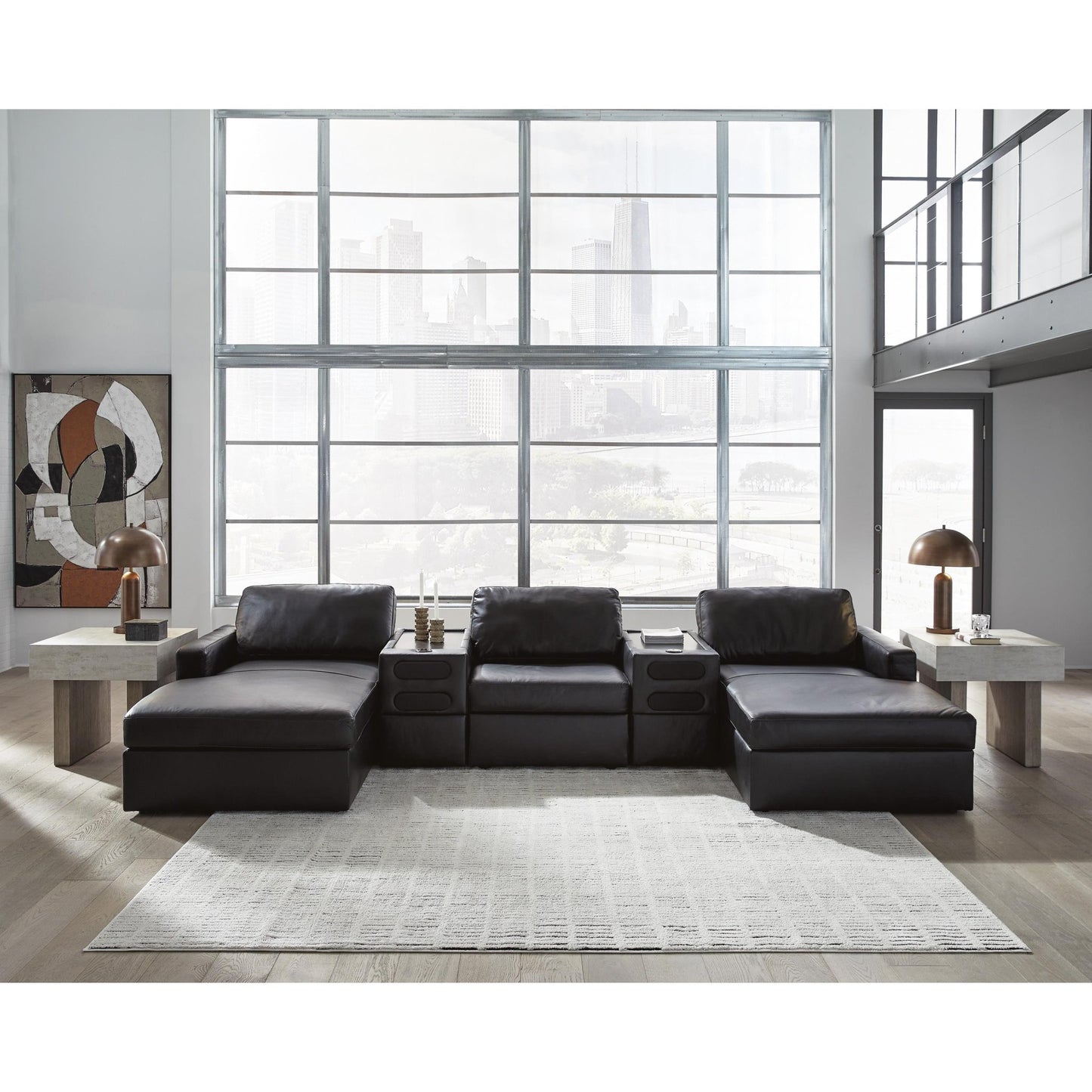Signature Design by Ashley ModMax II 74305S49 5 pc Double Chaise Sectional with Audio Consoles - American Furniture of Slidell