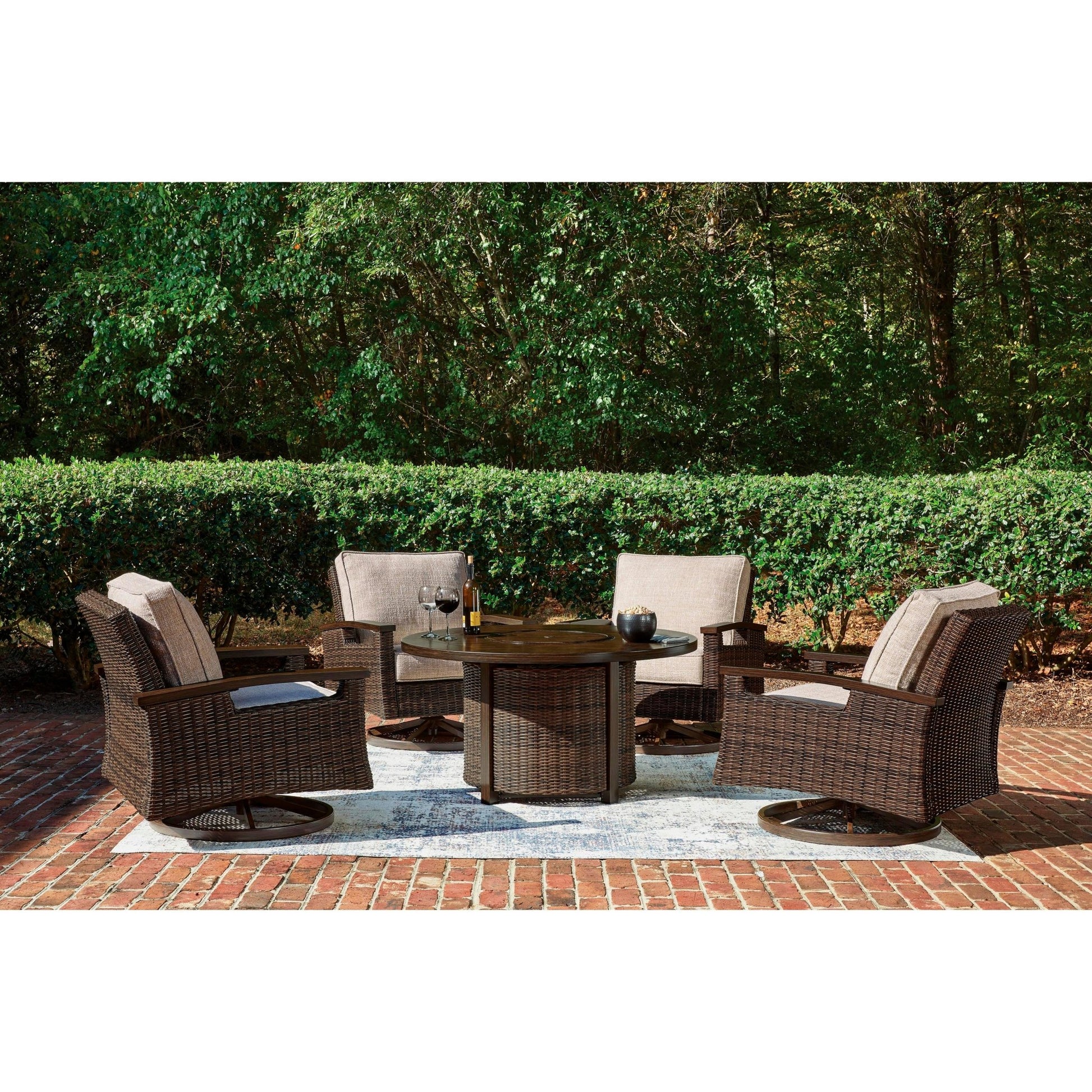 Signature Design by Ashley Monterey Point PCP760 - 776 Round Fire Pit Table - American Furniture of Slidell