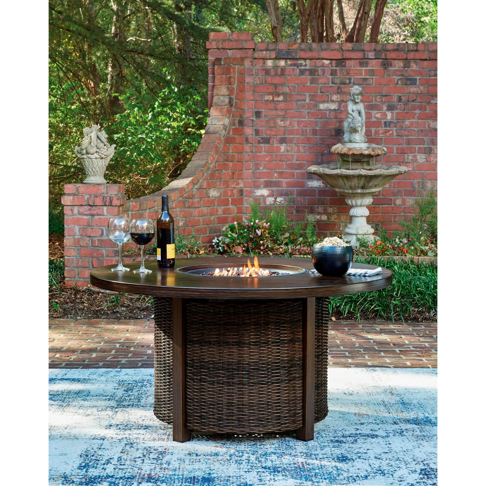 Signature Design by Ashley Monterey Point PCP760 - 776 Round Fire Pit Table - American Furniture of Slidell