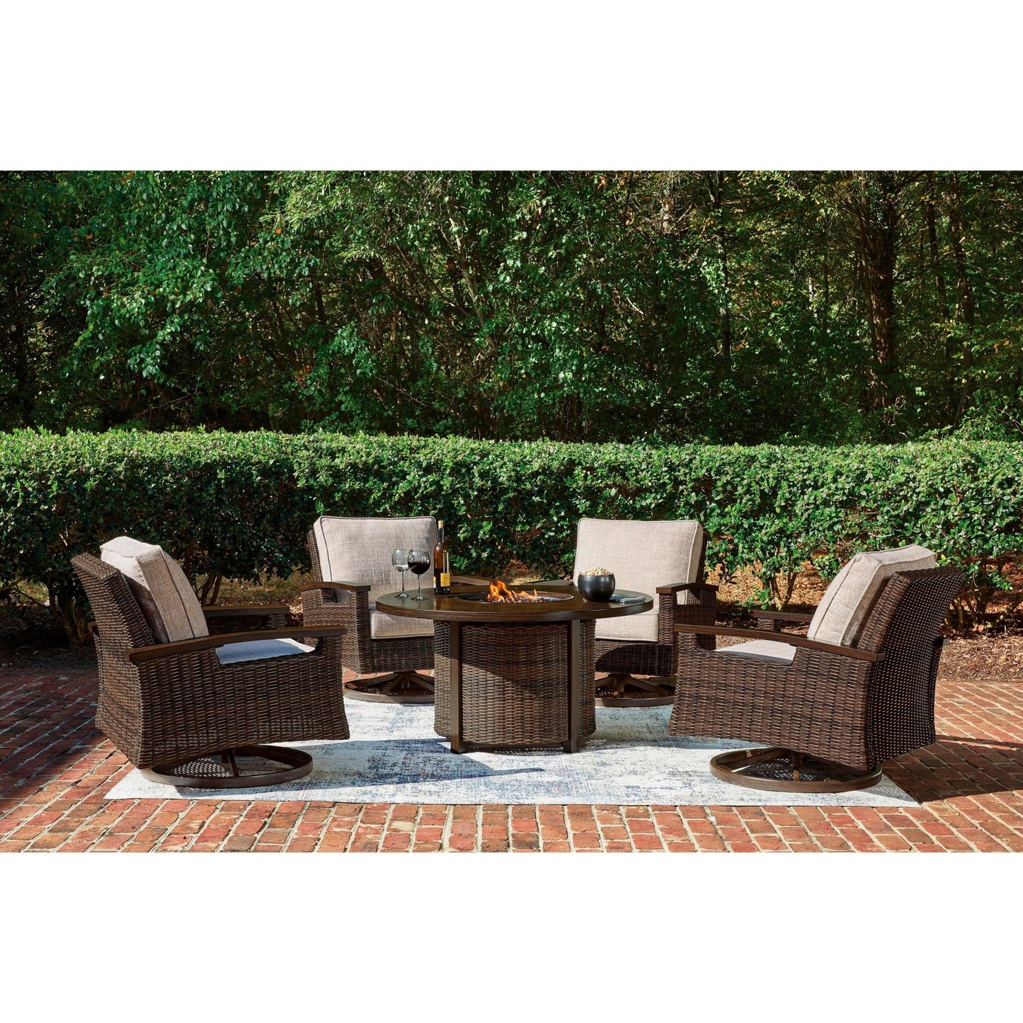 Signature Design by Ashley Monterey Point PCP760 - 776 Round Fire Pit Table - American Furniture of Slidell