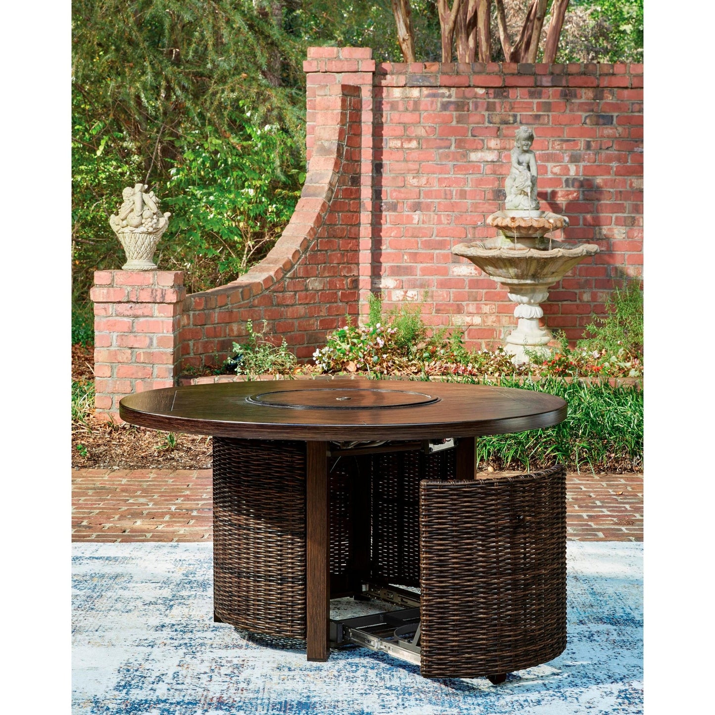 Signature Design by Ashley Monterey Point PCP760 - 776 Round Fire Pit Table - American Furniture of Slidell